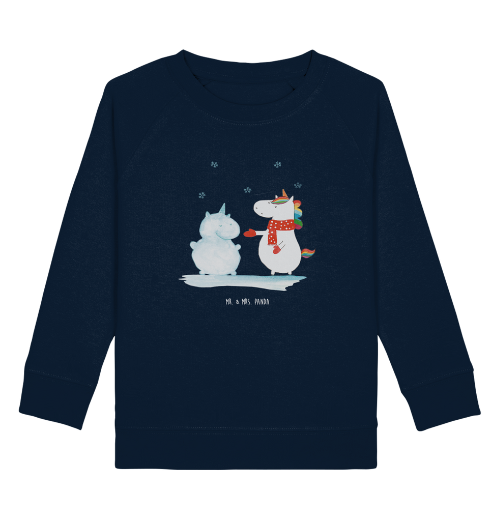 Organic Kinder Pullover Einhorn Schneemann Kinder Pullover, Kinder Sweatshirt, Jungen, Mädchen, Einhorn, Einhörner, Einhorn Deko, Pegasus, Unicorn, Schneemann, Winter, Schnee, Kuchen, Weihnachten, kalt, Mütze, Handschuhe, X-Mas