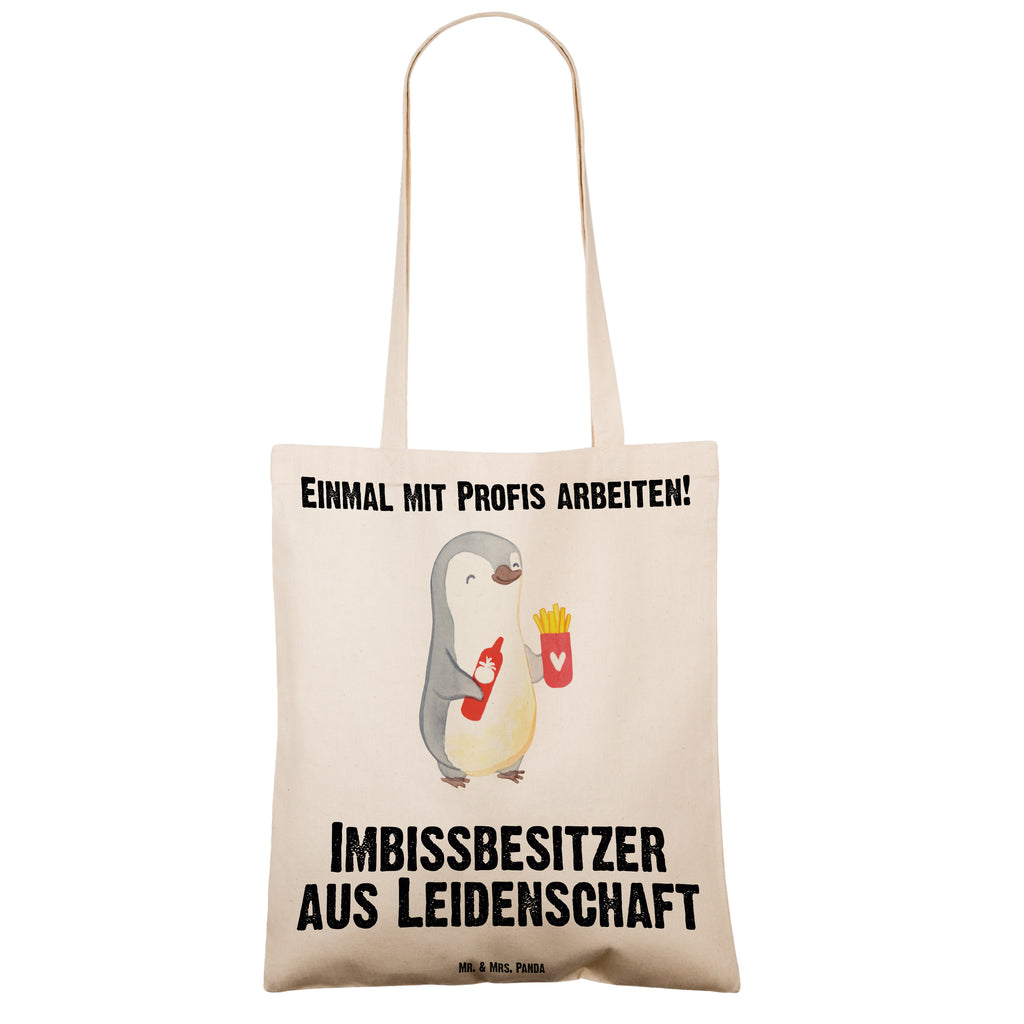 Tragetasche Imbissbesitzer aus Leidenschaft Beuteltasche, Beutel, Einkaufstasche, Jutebeutel, Stoffbeutel, Tasche, Shopper, Umhängetasche, Strandtasche, Schultertasche, Stofftasche, Tragetasche, Badetasche, Jutetasche, Einkaufstüte, Laptoptasche, Beruf, Ausbildung, Jubiläum, Abschied, Rente, Kollege, Kollegin, Geschenk, Schenken, Arbeitskollege, Mitarbeiter, Firma, Danke, Dankeschön, Imbissbesitzer, Imbissverkäufer, Pommesverkäufer, Pommesliebe