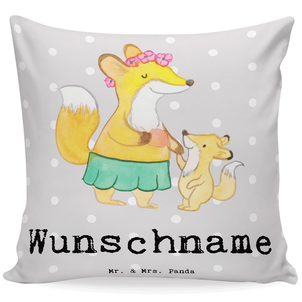 Personalisiertes Kissen Fuchs Beste Mama der Welt Kissen, personalisiert, Name, Wunschname, bedrucken, Kopfkissen, für, Dankeschön, Geschenk, Schenken, Geburtstag, Geburtstagsgeschenk, Geschenkidee, Danke, Bedanken, Mitbringsel, Freude machen, Geschenktipp, Mama, Mami, Mutter, Muttertag, Mutti, Ma, Tochter, Sohn, Beste Mama, Beste, Supermama