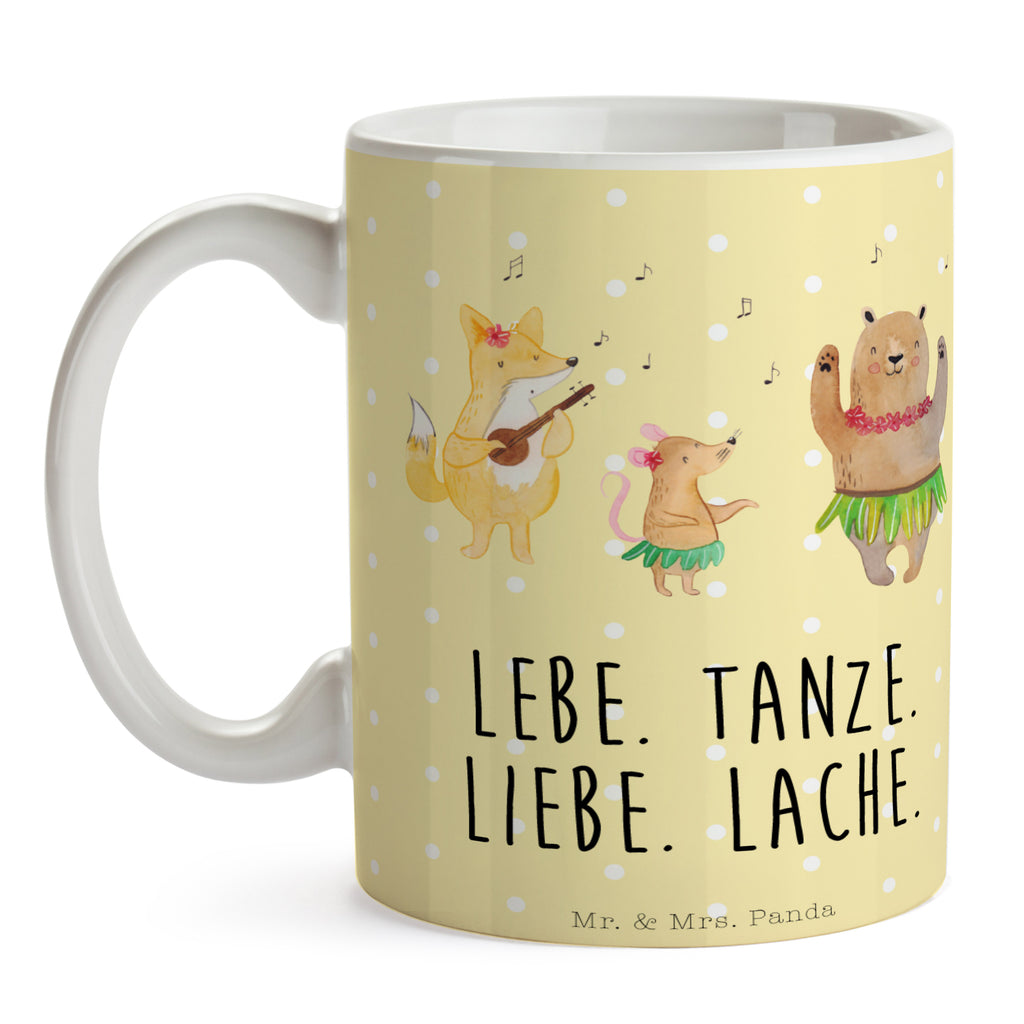 Tasse Waldtiere Aloha Tasse, Kaffeetasse, Teetasse, Becher, Kaffeebecher, Teebecher, Keramiktasse, Porzellantasse, Büro Tasse, Geschenk Tasse, Tasse Sprüche, Tasse Motive, Kaffeetassen, Tasse bedrucken, Designer Tasse, Cappuccino Tassen, Schöne Teetassen, Tiermotive, Gute Laune, lustige Sprüche, Tiere, Wald, Waldtiere, Musik, Aloha, Bär, Hase, Igel, Tanzen, Leben, Lachen