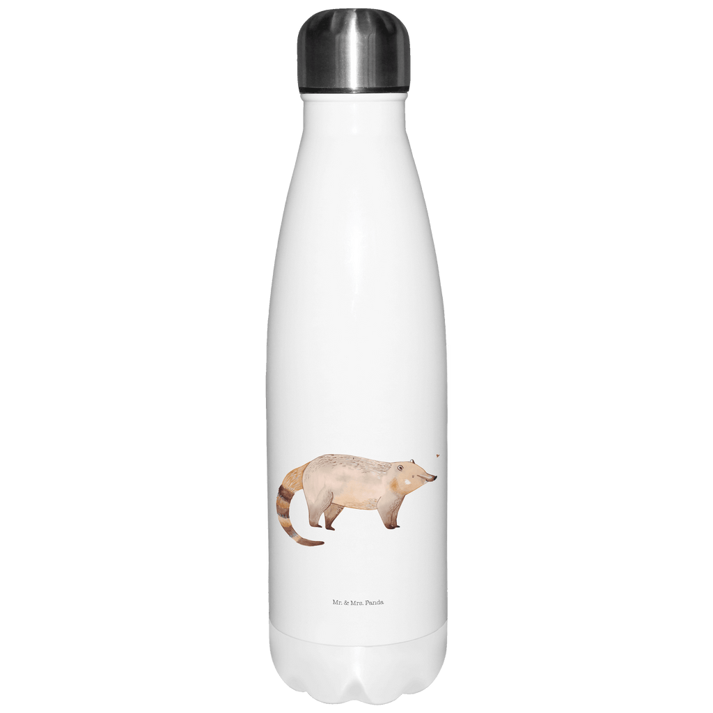 Thermosflasche Nasenbaer Isolierflasche, Thermoflasche, Trinkflasche, Thermos, Edelstahl, Tiermotive, Gute Laune, lustige Sprüche, Tiere, Nasenbär, Nasenbären, Rüsselbär, Bär