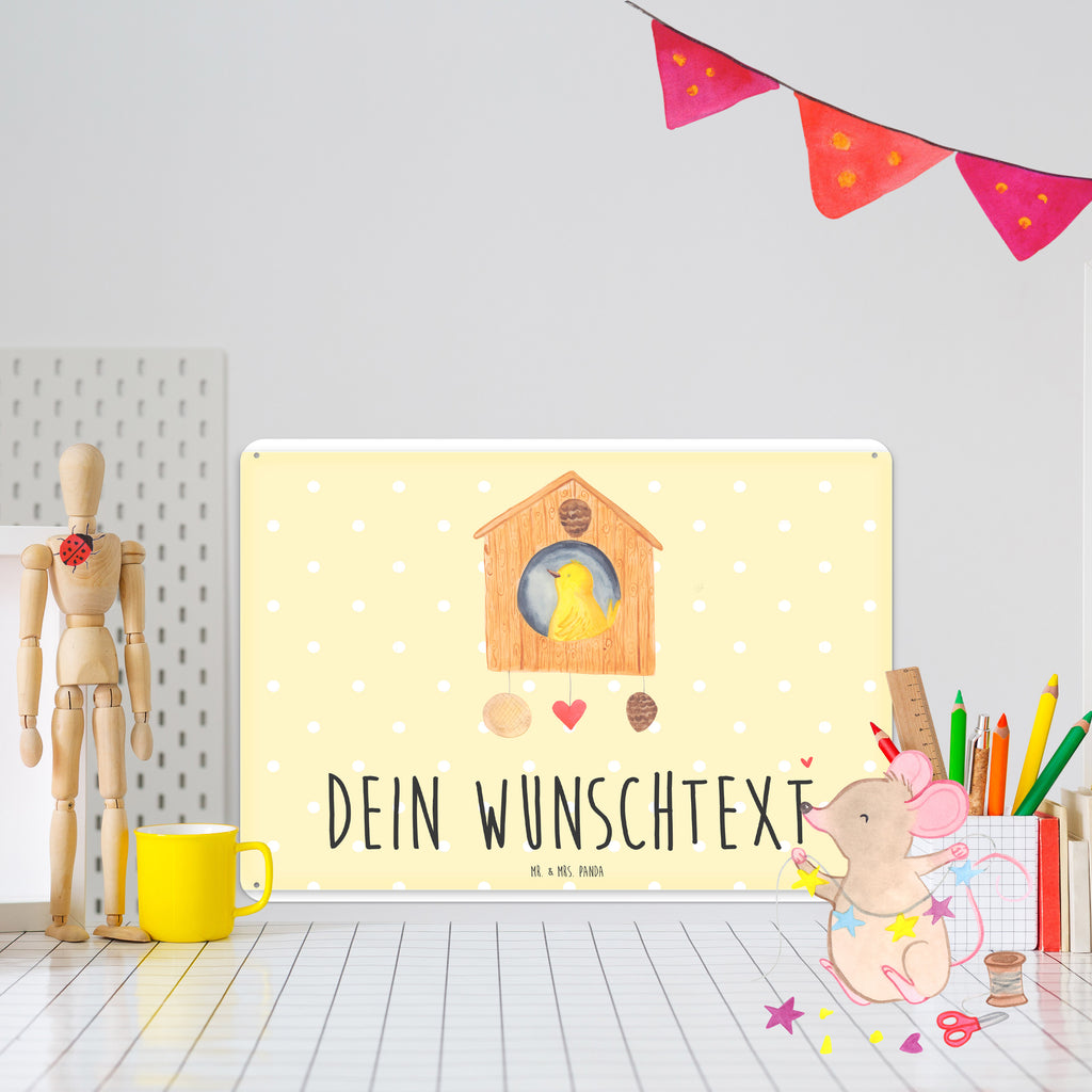 Personalisiertes Blechschild Vogelhaus Home Blechschild, Metallschild, Geschenk Schild, Schild, Magnet-Metall-Schild, Deko Schild, Wandschild, Wand-Dekoration, Türschild, Tiermotive, Gute Laune, lustige Sprüche, Tiere, Vogelhaus, Vogel, Home sweet Home, Einzug, Umzug, Geschenk, Einzugsgeschenk, Hausbau, Haus