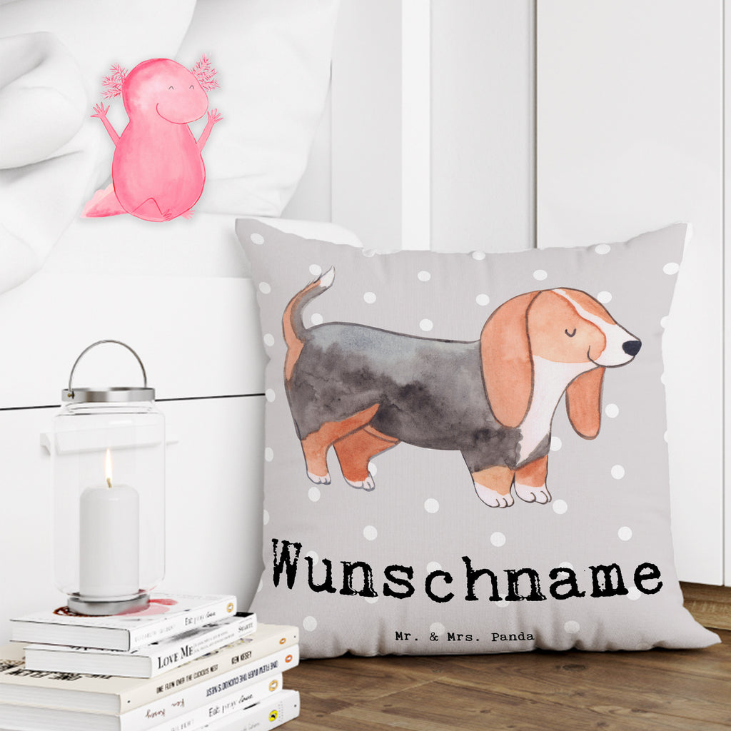 Personalisiertes Kissen Basset Hound Lebensretter Kissen, personalisiert, Name, Wunschname, bedrucken, Kopfkissen, Hund, Hunderasse, Rassehund, Hundebesitzer, Geschenk, Tierfreund, Schenken, Welpe, Basset Hound, Basset