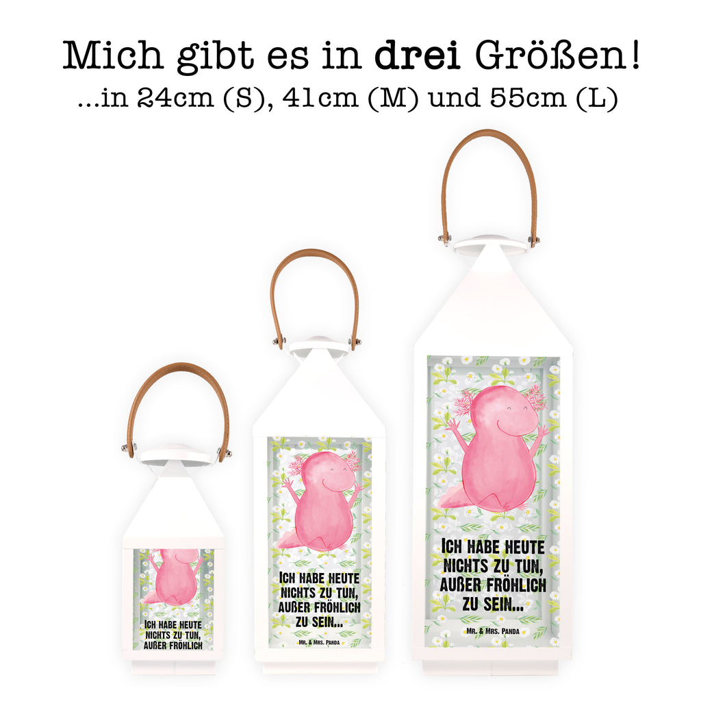 Deko Laterne Axolotl Hurra Gartenlampe, Gartenleuchte, Gartendekoration, Gartenlicht, Laterne kleine Laternen, XXL Laternen, Laterne groß, Axolotl, Molch, Axolot, Schwanzlurch, Lurch, Lurche, fröhlich, Spaß, Freude, Motivation, Zufriedenheit