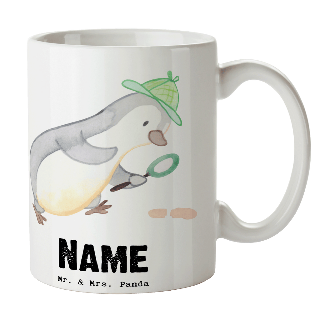 Personalisierte Tasse Detektiv mit Herz Personalisierte Tasse, Namenstasse, Wunschname, Personalisiert, Tasse, Namen, Drucken, Tasse mit Namen, Beruf, Ausbildung, Jubiläum, Abschied, Rente, Kollege, Kollegin, Geschenk, Schenken, Arbeitskollege, Mitarbeiter, Firma, Danke, Dankeschön, Detektiv, Ermittler, Agent, Privatdetektei, Berufsdetektiv, Wirtschaftsdetektei, Detektivausbildung, Spurensuche