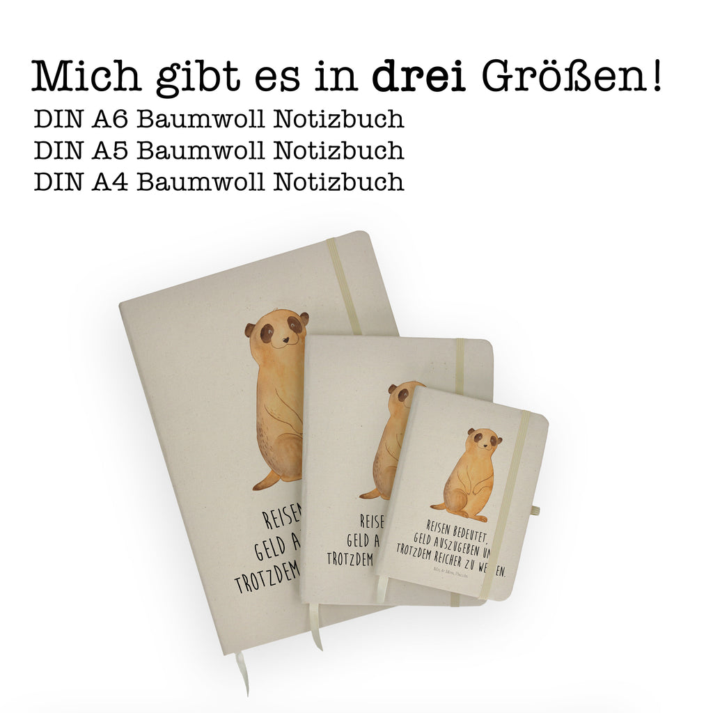 Baumwoll Notizbuch Erdmännchen Notizen, Eintragebuch, Tagebuch, Notizblock, Adressbuch, Journal, Kladde, Skizzenbuch, Notizheft, Schreibbuch, Schreibheft, Afrika, Wildtiere, Erdmännchen, Reisen, Spruch, Weltreise, Afrikareise, Roadtrip, Traveling