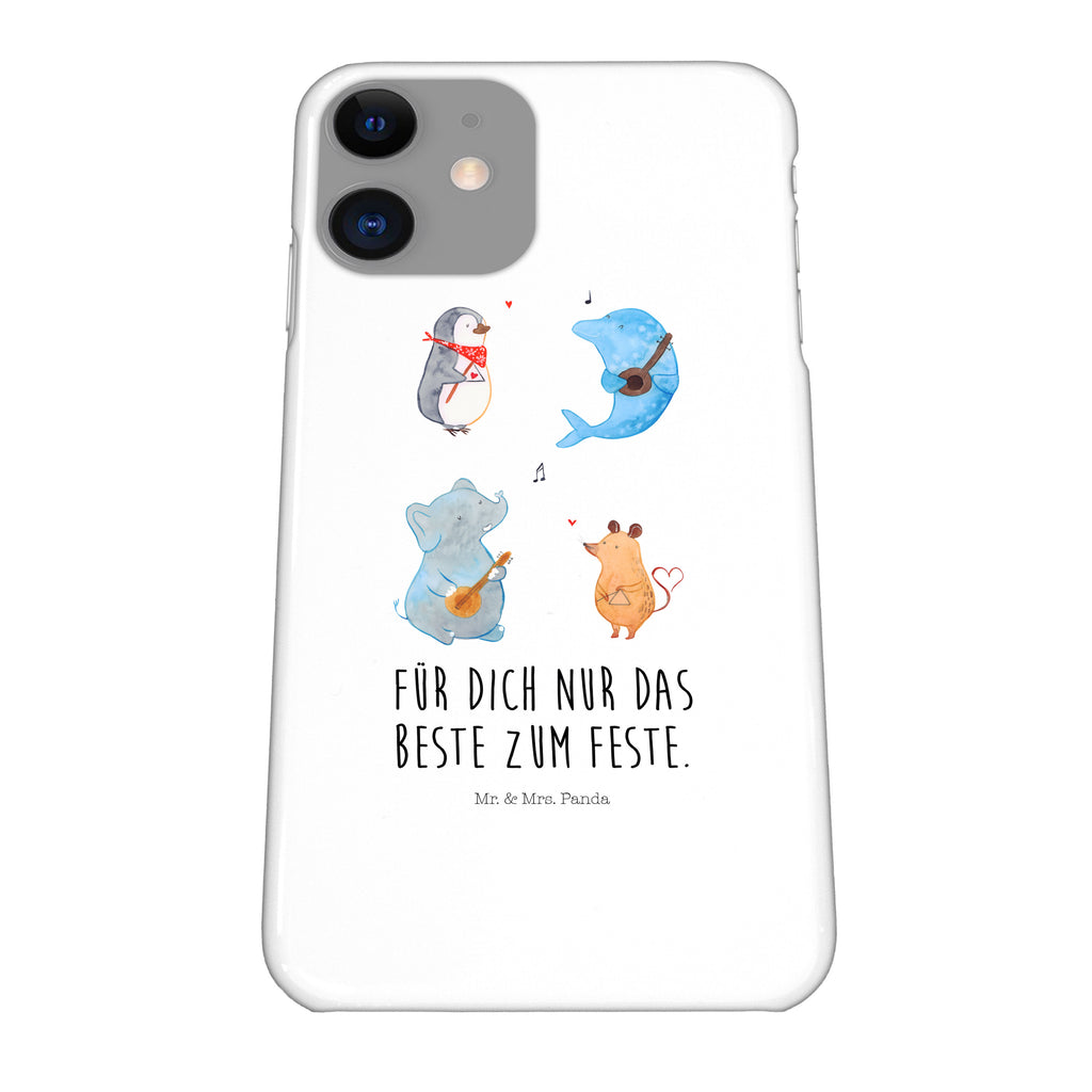 Handyhülle Big Band Handyhülle, Handycover, Cover, Handy, Hülle, Iphone 10, Iphone X, Tiermotive, Gute Laune, lustige Sprüche, Tiere, Hund, Pinguin, Maus, Elefant, Delfin, Gitarre, Band, Triangel, Musikanten, Musik