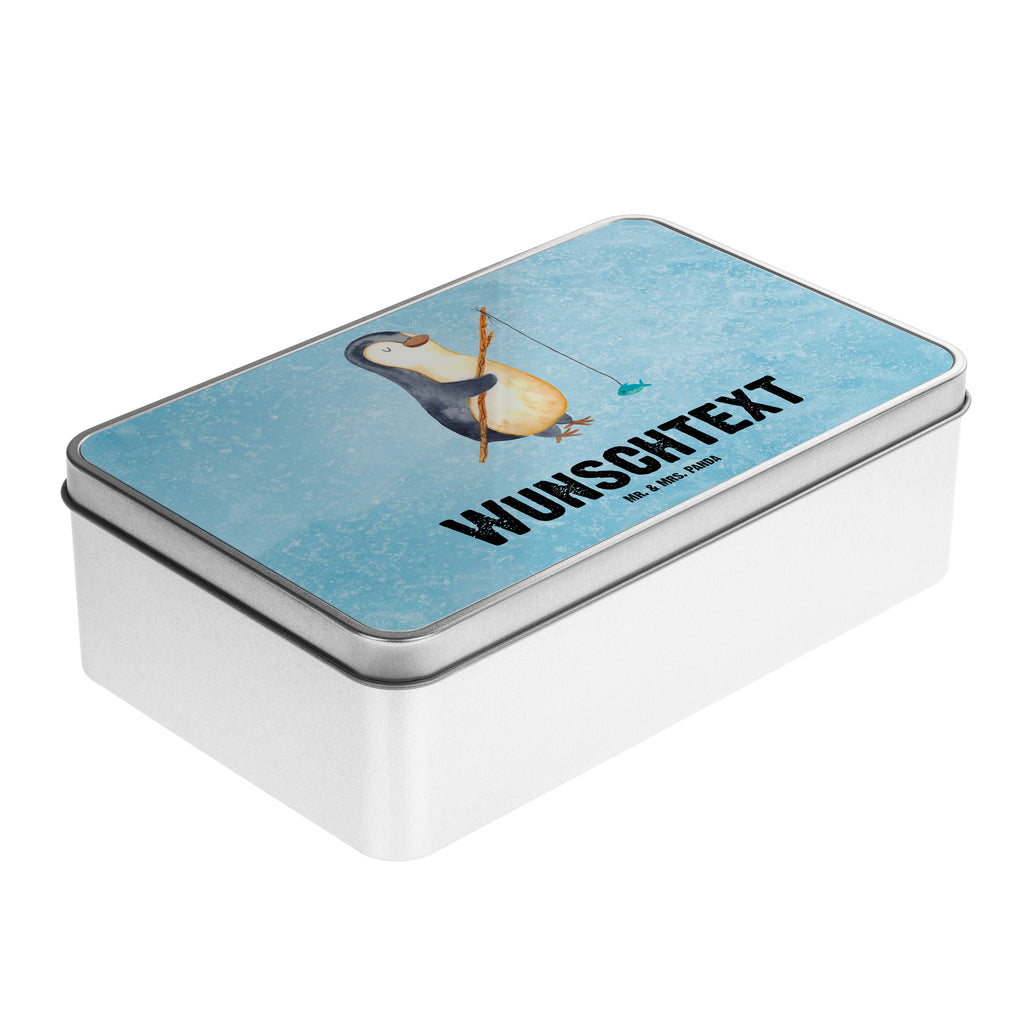 Personalisierte Metalldose Pinguin Angler Personalisierte Metalldose, Dose mit Namen, Namensdose, Kiste mit Namen, Namenskiste, Pinguin, Pinguine, Angeln, Angler, Tagträume, Hobby, Plan, Planer, Tagesplan, Neustart, Motivation, Geschenk, Freundinnen, Geschenkidee, Urlaub, Wochenende