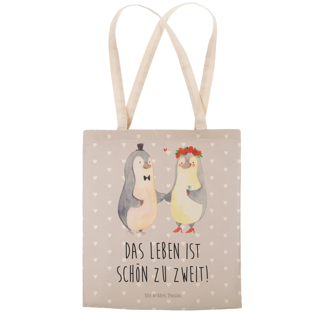 Einkaufstasche Pinguin Heirat Tragetasche, Tasche, Beutel, Stofftasche, Baumwolltasche, Umhängetasche, Shopper, Einkaufstasche, Beuteltasche, Liebe, Partner, Freund, Freundin, Ehemann, Ehefrau, Heiraten, Verlobung, Heiratsantrag, Liebesgeschenk, Jahrestag, Hocheitstag