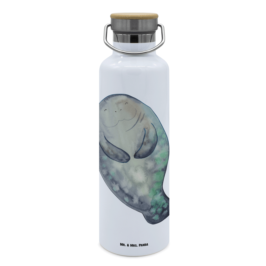 Trinkflasche Seekuh Happy Thermosflasche, Isolierflasche, Edelstahl, Trinkflasche, isoliert, Wamrhaltefunktion, Sportflasche, Flasche zum Sport, Sportlerflasche, Meerestiere, Meer, Urlaub, Seekuh, Seekühe, Selbstliebe, Respekt, Neuanfang, Neustart, Achtsamkeit, Zufrieden, Liebeskummer, Freundin