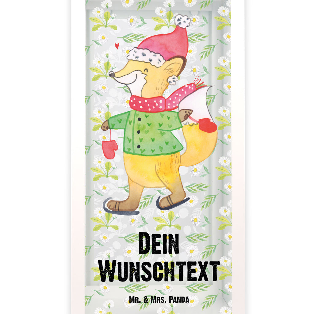 Personalisierte Deko Laterne Fuchs  Schlittschuhe Gartenlampe, Gartenleuchte, Gartendekoration, Gartenlicht, Laterne kleine Laternen, XXL Laternen, Laterne groß, Winter, Weihnachten, Weihnachtsdeko, Nikolaus, Advent, Heiligabend, Wintermotiv, Weihnachtsmann, Weihnachtstage, Weihnachtsbaum, Tannenbaum, Weihnachtszeit