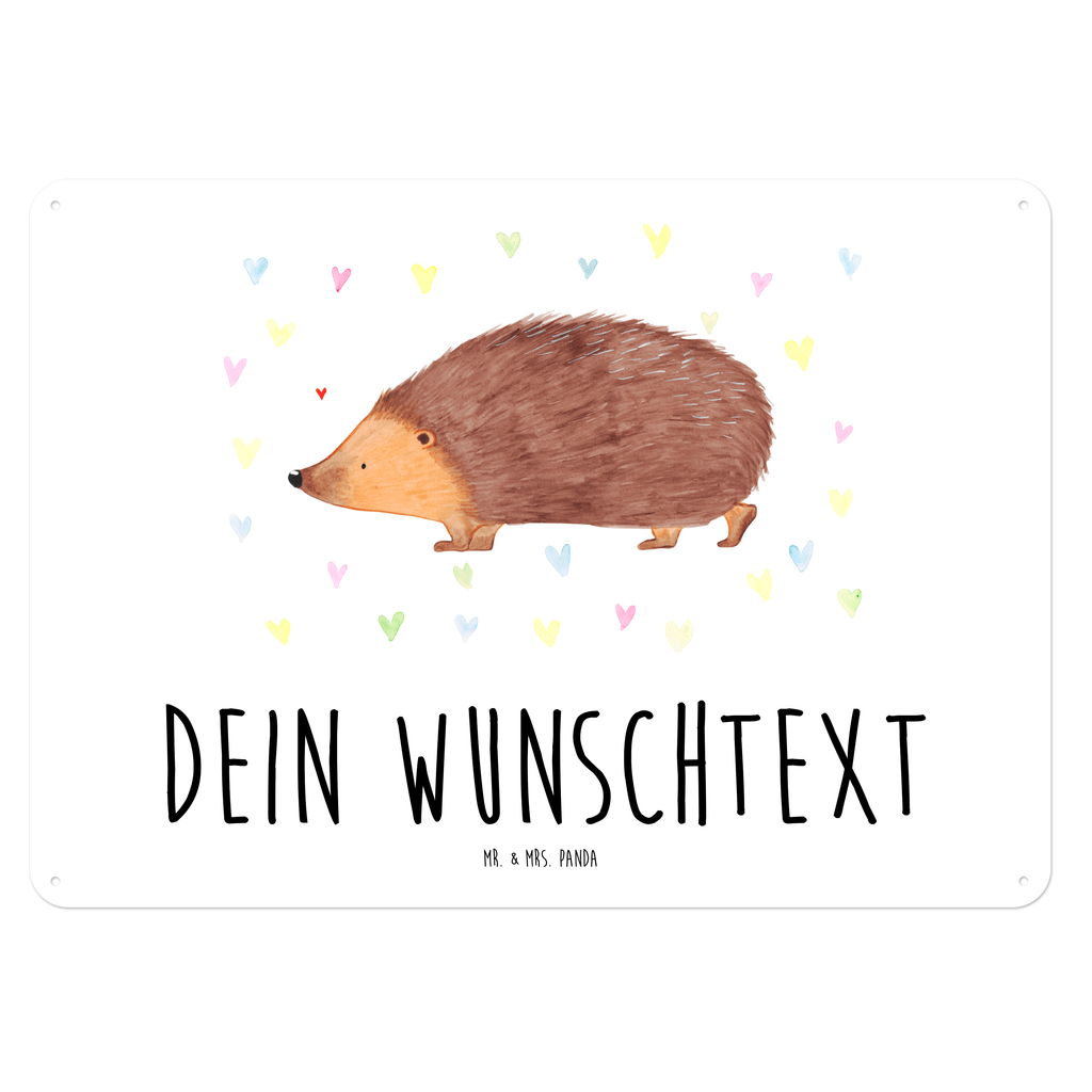 Personalisiertes Blechschild Igel Herzen Blechschild, Metallschild, Geschenk Schild, Schild, Magnet-Metall-Schild, Deko Schild, Wandschild, Wand-Dekoration, Türschild, Tiermotive, Gute Laune, lustige Sprüche, Tiere, Liebe, Herz, Herzen, Igel, Vertrauen, Kuss, Leben