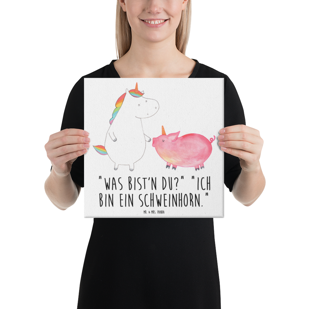 Leinwand Bild Einhorn + Schweinhorn Leinwand, Bild, Kunstdruck, Wanddeko, Dekoration, Einhorn, Einhörner, Einhorn Deko, Pegasus, Unicorn, Freundschaft, Schweinhorn, Schwein, Freundin, Schweinchen