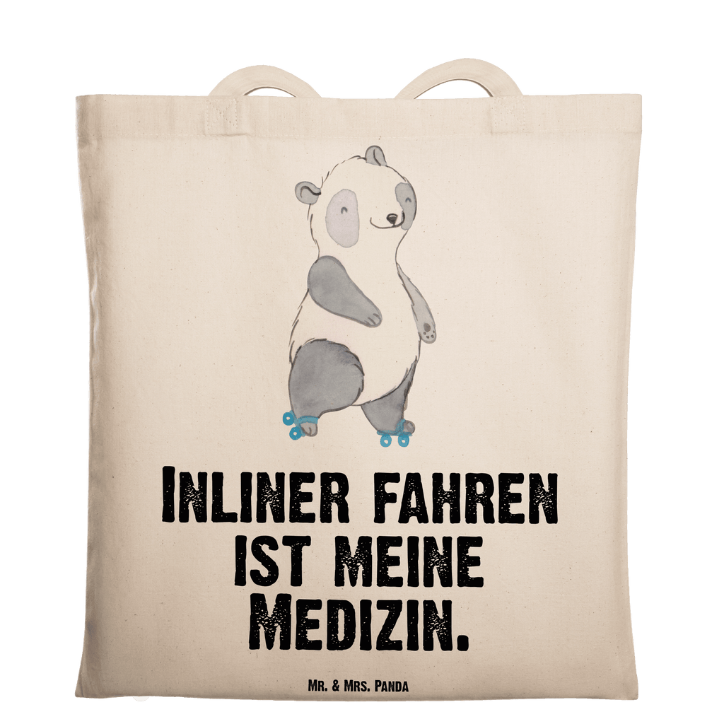 Tragetasche Panda Inliner fahren Medizin Beuteltasche, Beutel, Einkaufstasche, Jutebeutel, Stoffbeutel, Tasche, Shopper, Umhängetasche, Strandtasche, Schultertasche, Stofftasche, Tragetasche, Badetasche, Jutetasche, Einkaufstüte, Laptoptasche, Geschenk, Sport, Sportart, Hobby, Schenken, Danke, Dankeschön, Auszeichnung, Gewinn, Sportler, Inliner fahren, Rollschuh fahren, Rollerblades, inlinern