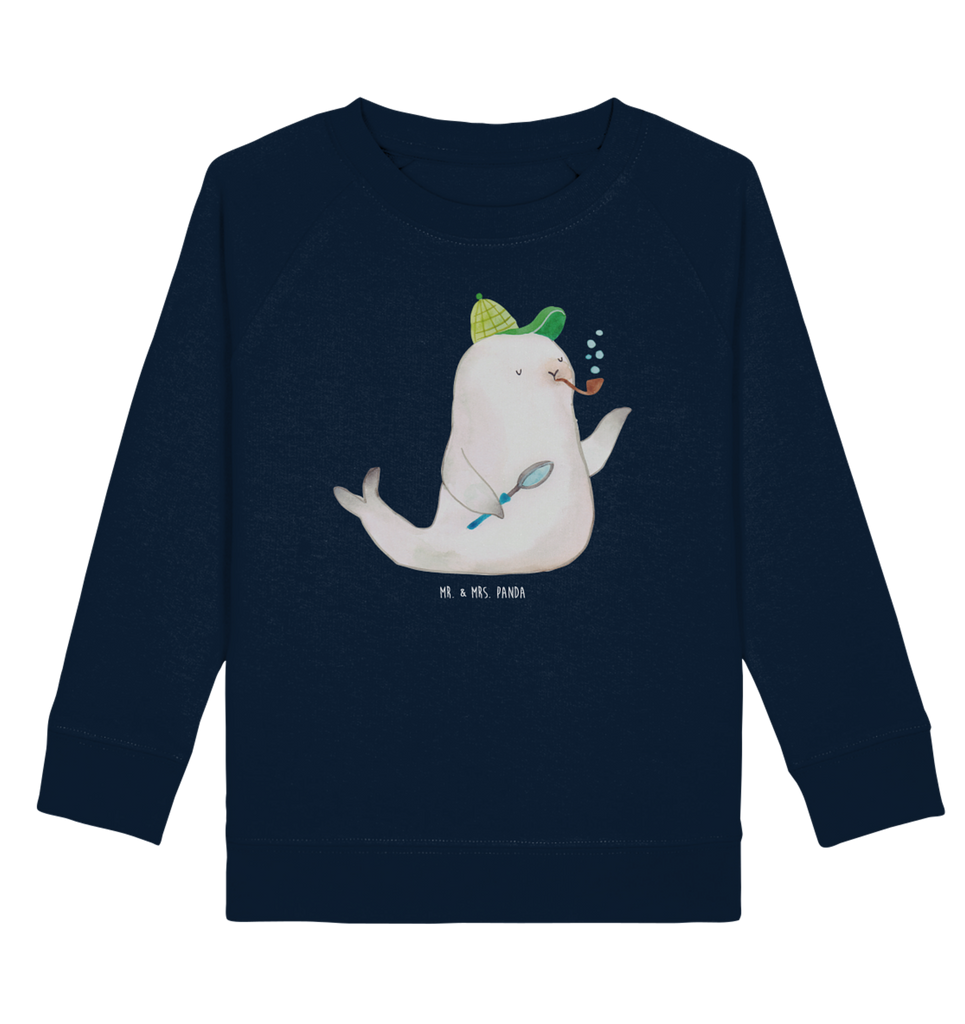 Organic Kinder Pullover Robbe Sherlock Kinder Pullover, Kinder Sweatshirt, Jungen, Mädchen, Tiermotive, Gute Laune, lustige Sprüche, Tiere