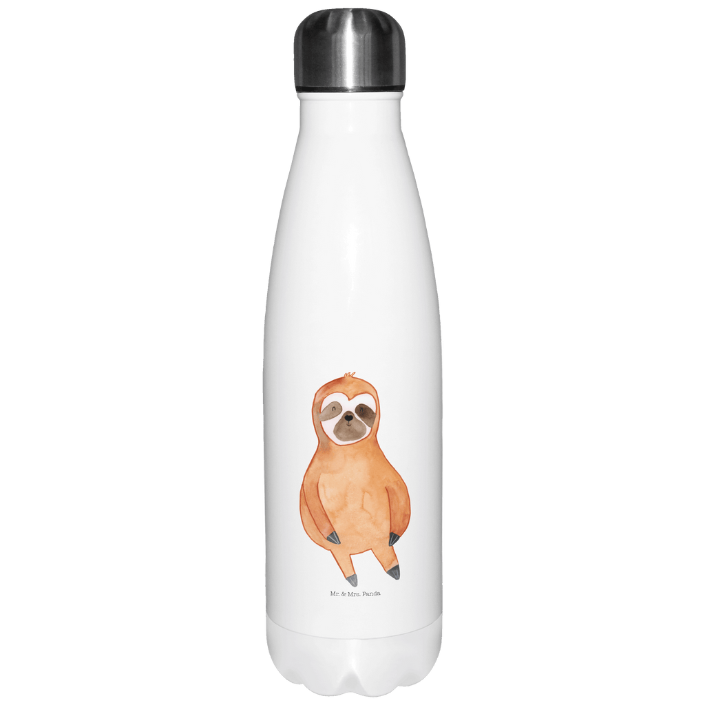 Thermosflasche Faultier Zufrieden Isolierflasche, Thermoflasche, Trinkflasche, Thermos, Edelstahl, Faultier, Faultier Geschenk, Faultier Deko, Faultiere, faul, Lieblingstier, Pause, relaxen, Glück, glücklich, zufrieden, happy, Zufriedenheit, Gelassenheit, Ruhe, Frieden