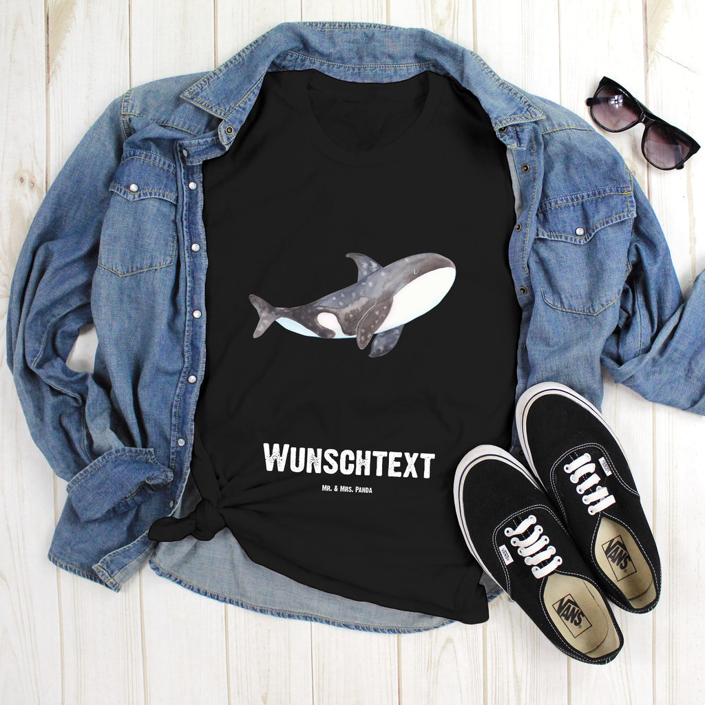 Personalisiertes T-Shirt Orca T-Shirt Personalisiert, T-Shirt mit Namen, T-Shirt mit Aufruck, Männer, Frauen, Wunschtext, Bedrucken, Meerestiere, Meer, Urlaub, Orca, Orcas, Killerwal, Wal, Möglichkeiten, Büro, Arbeit, Motivation, Selbstliebe, Neustart, Startup