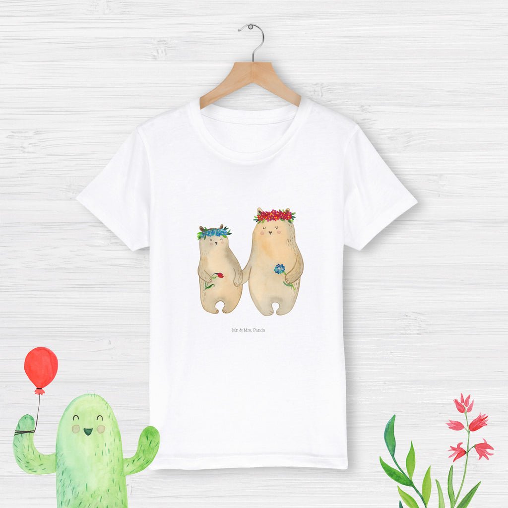 Organic Kinder T-Shirt Bären mit Blumenkranz Kinder T-Shirt, Kinder T-Shirt Mädchen, Kinder T-Shirt Jungen, Familie, Vatertag, Muttertag, Bruder, Schwester, Mama, Papa, Oma, Opa, Bär, Bären, Mutter, Mutti, Mami, Lieblingsmensch, Lieblingsmama, beste Mutter, weltbeste Mama, Geschenk Mama. Muttertag, Tochter, Kind, Kinder, Töchter, Family, Vorbild