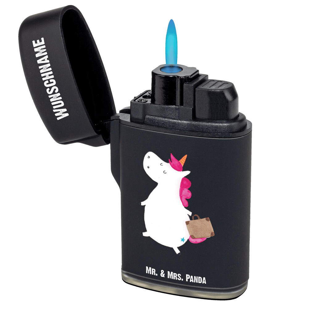 Personalisiertes Feuerzeug Einhorn Koffer Personalisiertes Feuerzeug, Personalisiertes Gas-Feuerzeug, Personalisiertes Sturmfeuerzeug, Einhorn, Einhörner, Einhorn Deko, Pegasus, Unicorn, unicorn, Koffer, Verreisen, Reise, Gepäck, Abenteuer, Erwachsen, Kind, albern, Spaß, lustig, witzig