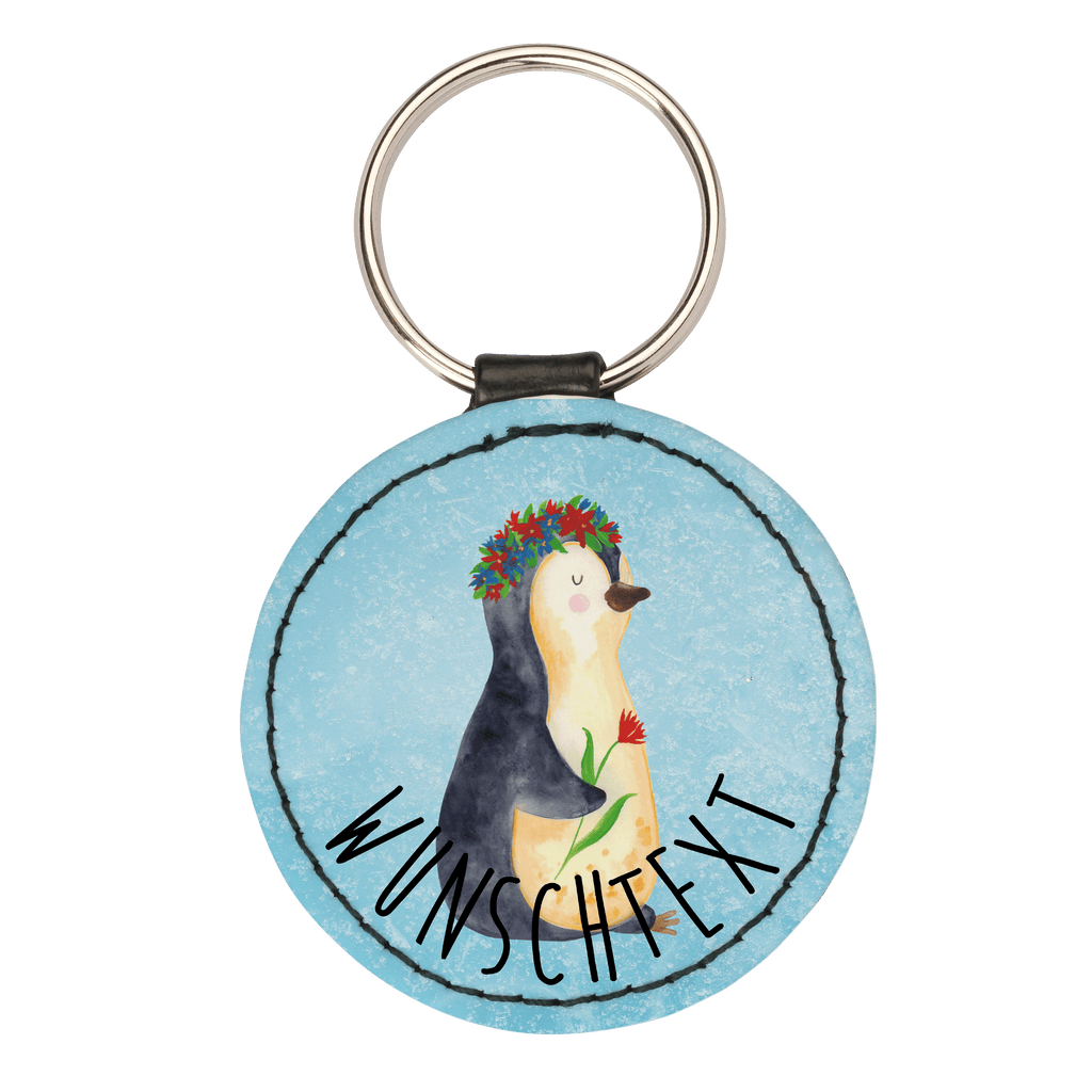 Personalisierter Schlüsselanhänger Pinguin Blumenkranz Personalisierter Schlüsselanhänger, Personalisierter Anhänger, Personalisierter Taschenanhänger, Personalisierter Glücksbringer, Personalisierter Schutzengel, Schlüsselanhänger mit Namen, Anhänger mit Namen, Glücksbringer mit Namen, Schlüsselanhänger Wunschtext, Schlüsselanhänger selbst gestalten, Pinguin, Pinguine, Blumenkranz, Universum, Leben, Wünsche, Ziele, Lebensziele, Motivation, Lebenslust, Liebeskummer, Geschenkidee