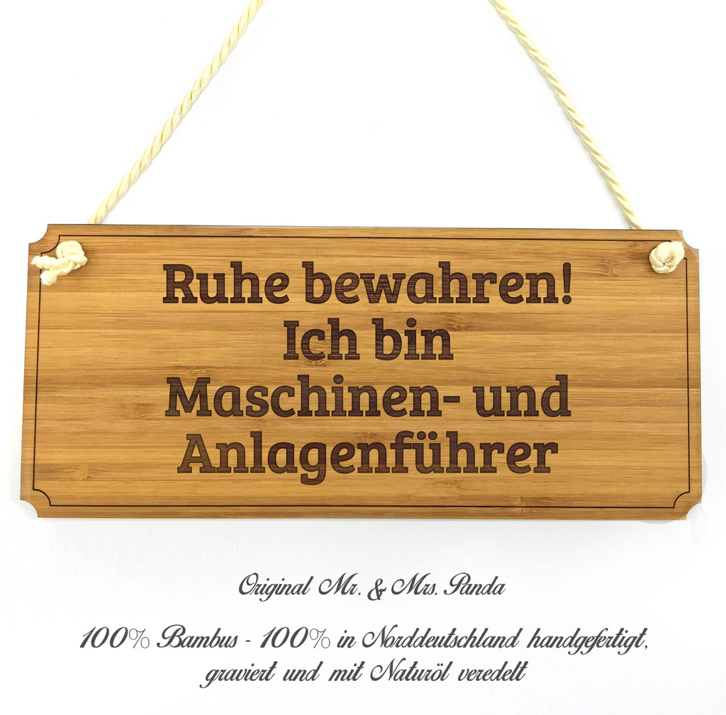 Türschild Classic Schild Maschinen- und Anlagenführer Dekoschild, Schild, Wanddeko, Werbeschild, Holzschild, Reklameschild, Türschild, Küchenschild, Wandschild, Holztafel, Motivschild, Spruchschild, Landhaus, Shabby, graviert