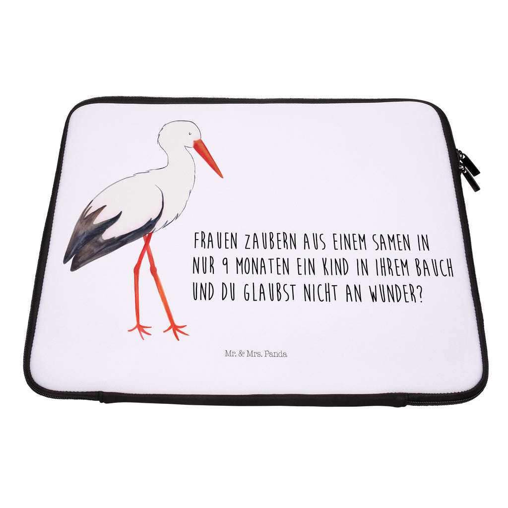 Notebook Tasche Storch Notebook Tasche, Laptop, Computertasche, Tasche, Notebook-Tasche, Notebook-Reisehülle, Notebook Schutz, Tiermotive, Gute Laune, lustige Sprüche, Tiere, Storch, Störche, Schwangerschaft, Geburt, Mutter, Mütter, Mutter werden, Schwanger, Babybauch, Baby