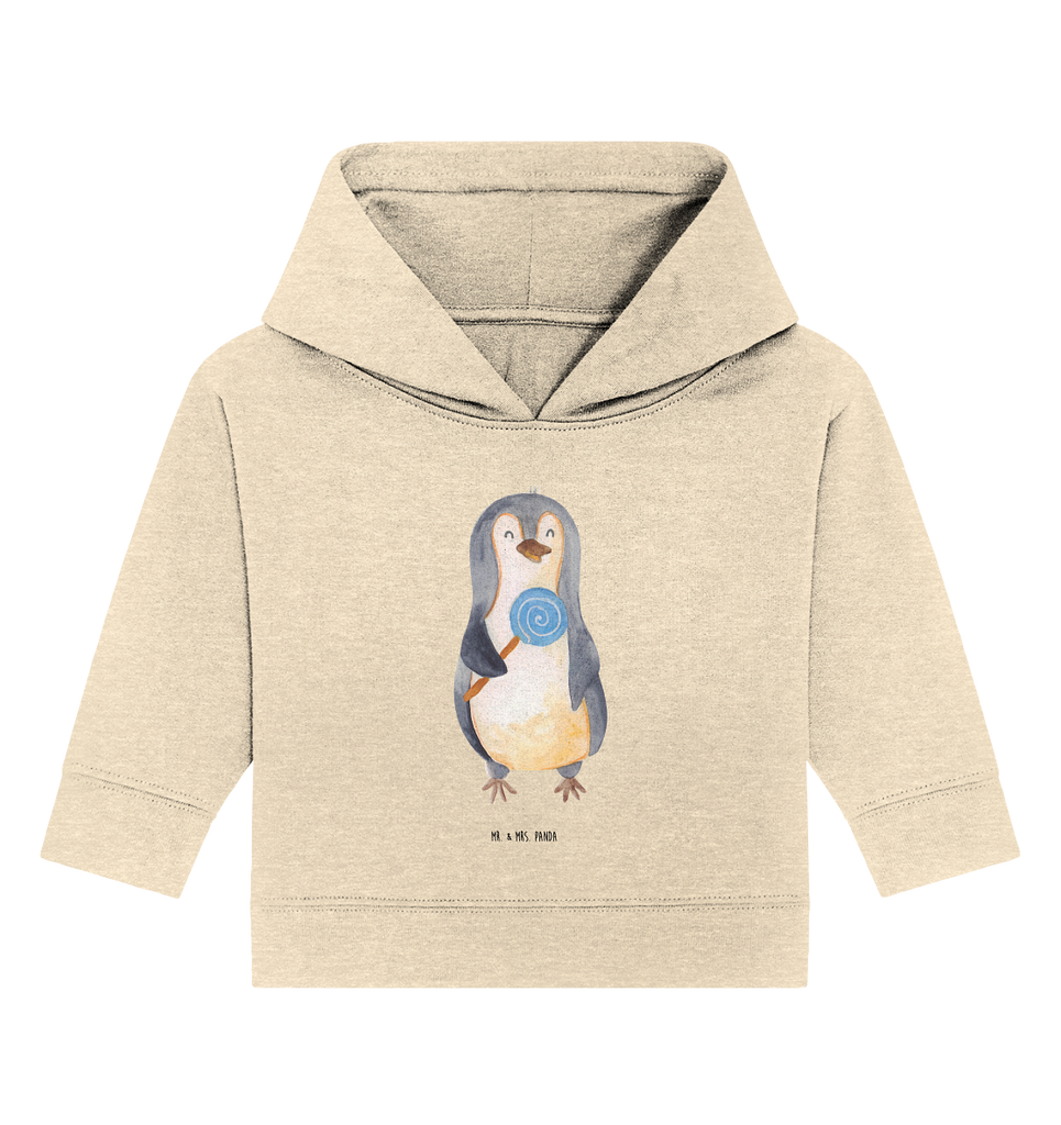 Organic Baby Hoodie Pinguin Lolli Baby Kapuzenshirt, Baby Kapuzensweatshirt, Baby Hoodie, Baby Pullover, Pinguin, Pinguine, Lolli, Süßigkeiten, Blödsinn, Spruch, Rebell, Gauner, Ganove, Rabauke