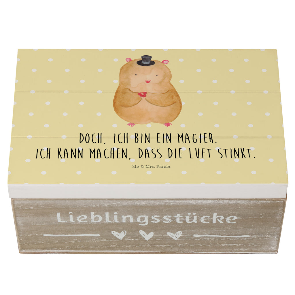 Holzkiste Hamster Hut Holzkiste, Kiste, Schatzkiste, Truhe, Schatulle, XXL, Erinnerungsbox, Erinnerungskiste, Dekokiste, Aufbewahrungsbox, Geschenkbox, Geschenkdose, Tiermotive, Gute Laune, lustige Sprüche, Tiere, Hamster, Hut, Magier, Zylinder, Zwerghamster, Zauberer