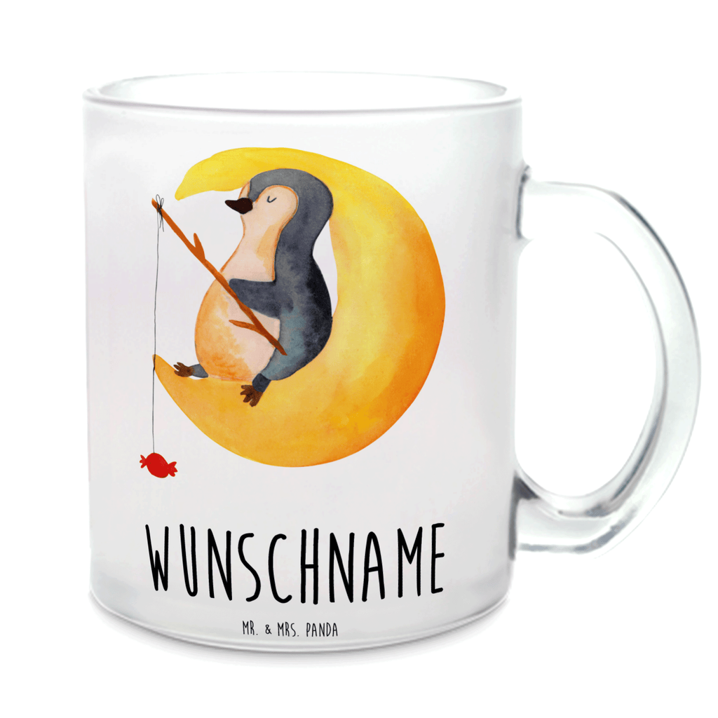 Personalisierte Teetasse Pinguin Mond Personalisierte Teetasse, Personalisiertes Teeglas, Personalisierter Teebecher, Personalisierte Glas Teetasse, Personalisierte Teetasse aus Glas, Teetasse mit Namen, Teeglas mit Namen, Teebecher mit Namen, Glas Teetasse mit Namen, Teetasse aus Glas mit Namen, Teetasse Wunschname, Teetasse selbst gestalten., Pinguin, Pinguine, Spruch, schlafen, Nachtruhe, Einschlafen, Schlafzimmer, Schlafstörungen, Gästezimmer