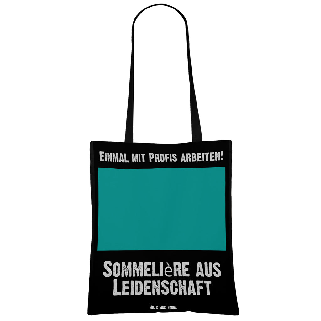 Tragetasche Sommelière aus Leidenschaft Beuteltasche, Beutel, Einkaufstasche, Jutebeutel, Stoffbeutel, Tasche, Shopper, Umhängetasche, Strandtasche, Schultertasche, Stofftasche, Tragetasche, Badetasche, Jutetasche, Einkaufstüte, Laptoptasche, Beruf, Ausbildung, Jubiläum, Abschied, Rente, Kollege, Kollegin, Geschenk, Schenken, Arbeitskollege, Mitarbeiter, Firma, Danke, Dankeschön