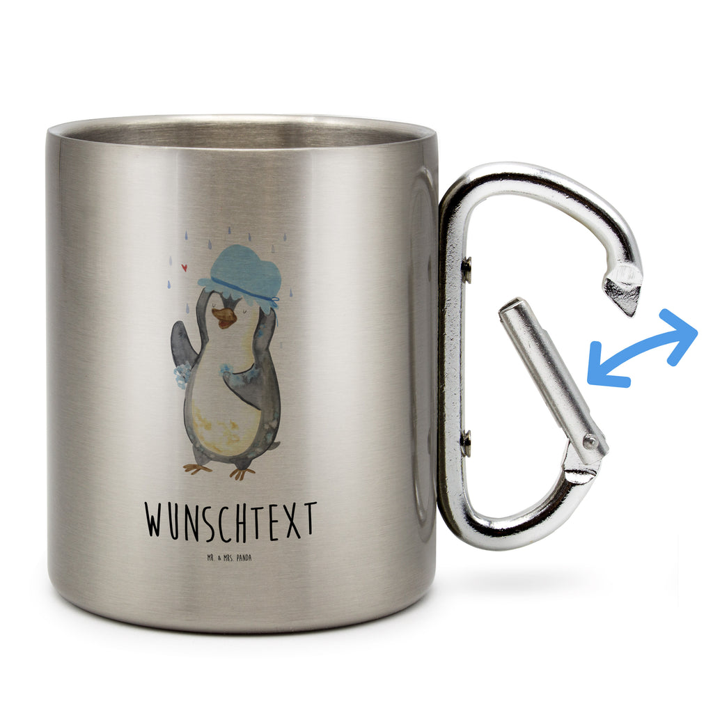 Personalisierter Edelstahlbecher Pinguin duscht Personalisierte Edelstahltasse, Personalisierter Edelstahlbecher, Personalisierter Outdoor Becher, Personalisierte Outdoor Tasse, Pinguin, Pinguine, Dusche, duschen, Lebensmotto, Motivation, Neustart, Neuanfang, glücklich sein