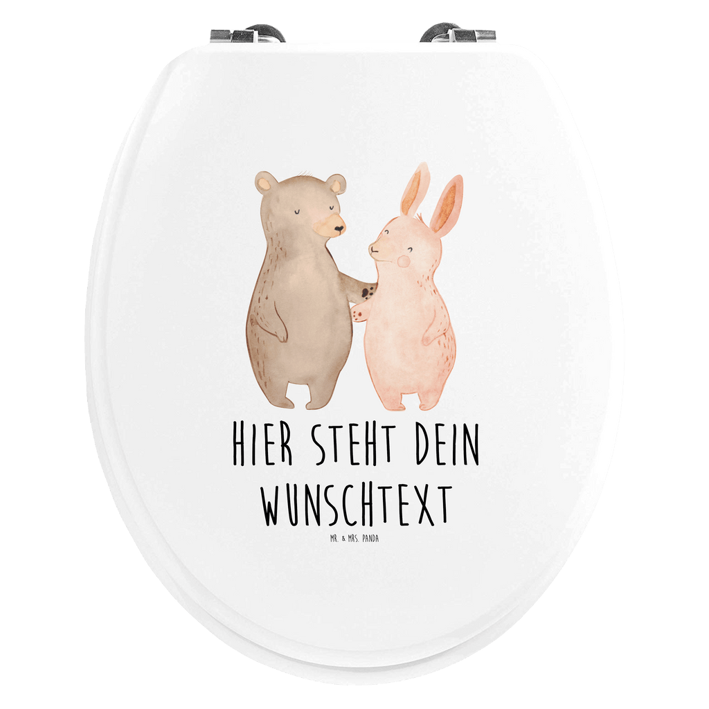 Personalisierter WC Sitz Motiv Bär Hase Umarmen Personalisierte Klobrille, Personalisierter Klodeckel, Personalisierter Toilettendeckel, Personalisierter WC-Sitz, Toilettendeckel mit Namen, WC Sitz mit Namen, Liebe, Partner, Freund, Freundin, Ehemann, Ehefrau, Heiraten, Verlobung, Heiratsantrag, Liebesgeschenk, Jahrestag, Hocheitstag, Freunde, bester Freund, Hase, Bär, Bärchen, best friends