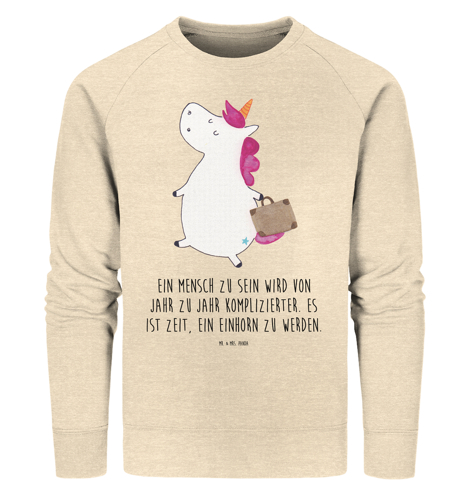 Organic Pullover Einhorn Koffer Pullover, Pullover Männer, Pullover Frauen, Sweatshirt, Sweatshirt Männer, Sweatshirt Frauen, Unisex, Einhorn, Einhörner, Einhorn Deko, Pegasus, Unicorn, unicorn, Koffer, Verreisen, Reise, Gepäck, Abenteuer, Erwachsen, Kind, albern, Spaß, lustig, witzig