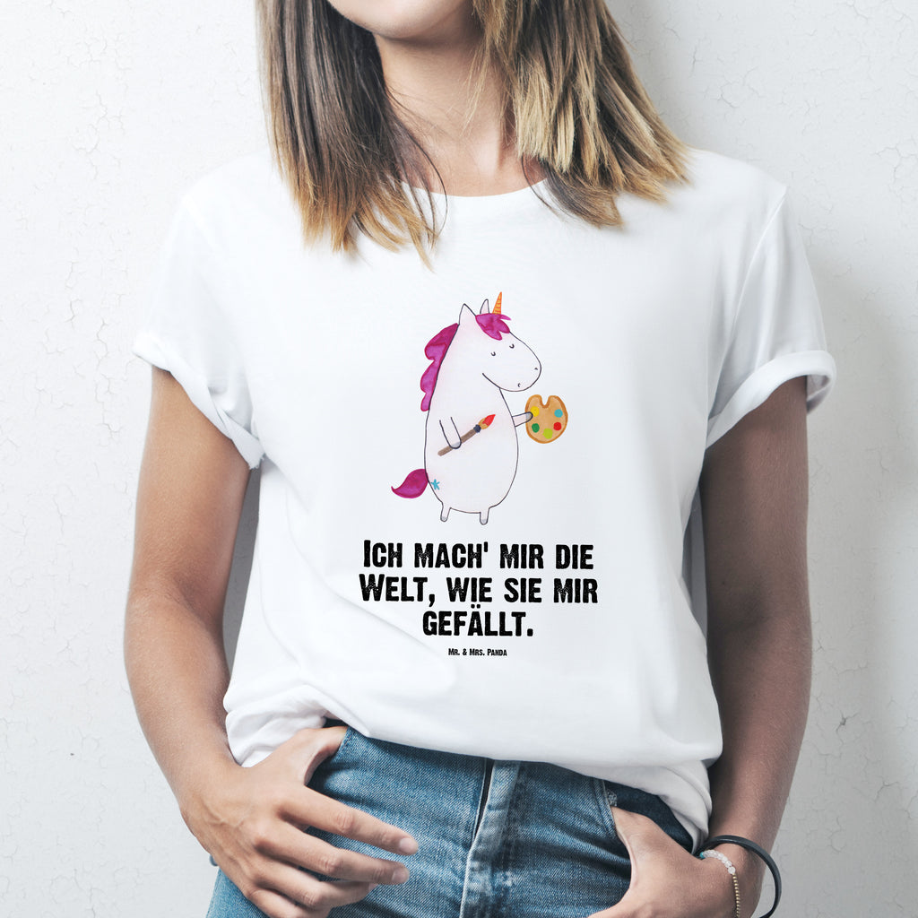 T-Shirt Standard Einhorn Künstler T-Shirt, Shirt, Tshirt, Lustiges T-Shirt, T-Shirt mit Spruch, Party, Junggesellenabschied, Jubiläum, Geburstag, Herrn, Damen, Männer, Frauen, Schlafshirt, Nachthemd, Sprüche, Einhorn, Einhörner, Einhorn Deko, Pegasus, Unicorn, Englisch, Künstler, Artist, Malen, Zeichnen, Welt, Farbe, Stift, Pinsel, Geschenk, Maler