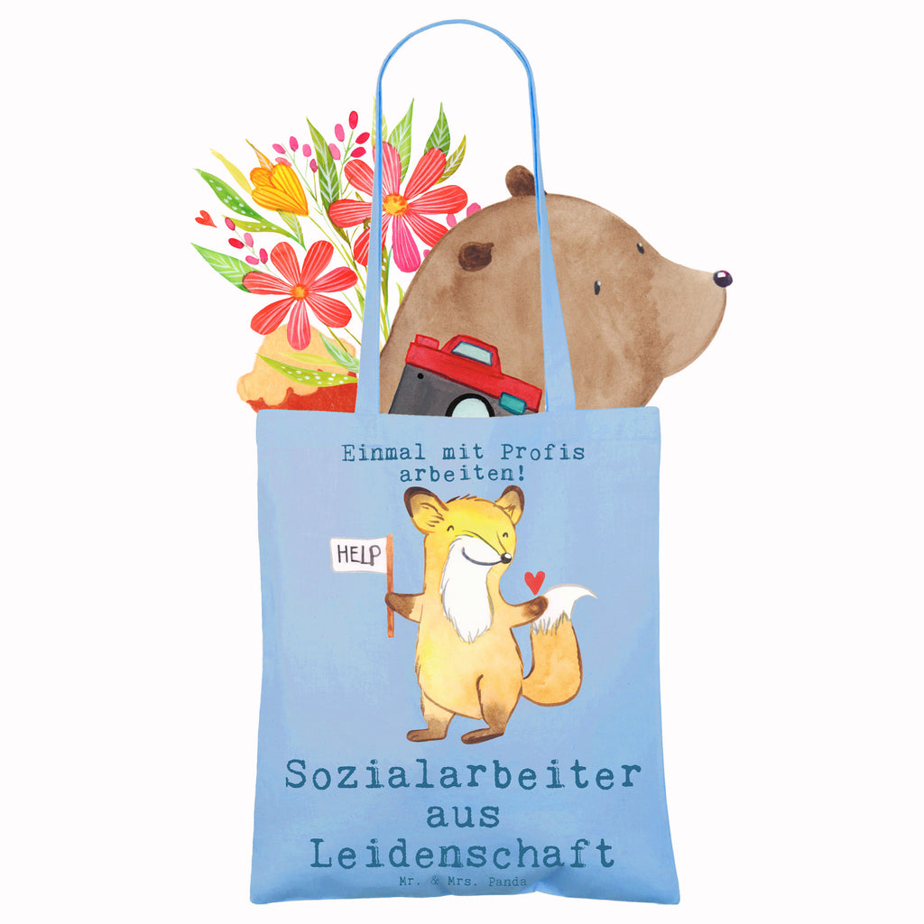 Tragetasche Sozialarbeiter aus Leidenschaft Beuteltasche, Beutel, Einkaufstasche, Jutebeutel, Stoffbeutel, Tasche, Shopper, Umhängetasche, Strandtasche, Schultertasche, Stofftasche, Tragetasche, Badetasche, Jutetasche, Einkaufstüte, Laptoptasche, Beruf, Ausbildung, Jubiläum, Abschied, Rente, Kollege, Kollegin, Geschenk, Schenken, Arbeitskollege, Mitarbeiter, Firma, Danke, Dankeschön