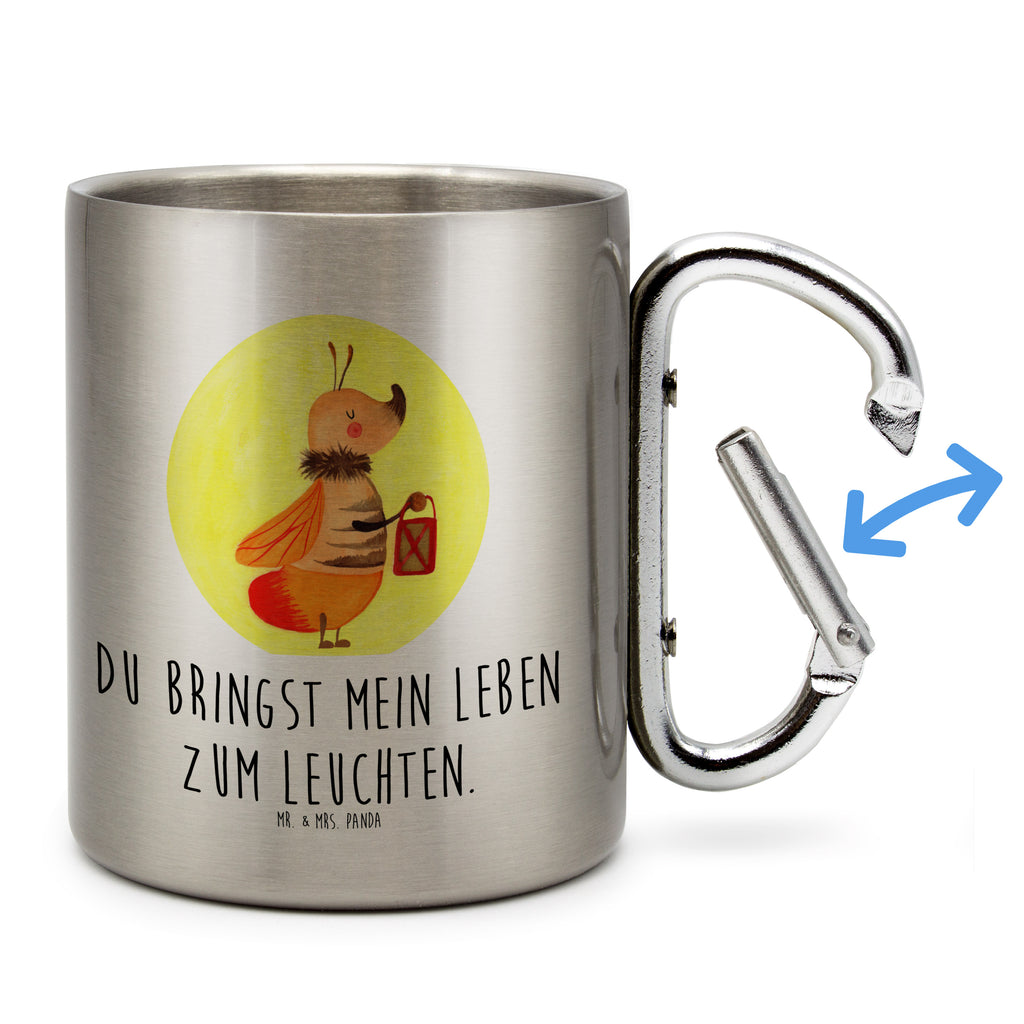 Edelstahlbecher Glühwürmchen Edelstahltasse, Karabiner, Edelstahlbecher, Outdoor, Camping, Tasse, Becher, Tiermotive, Gute Laune, lustige Sprüche, Tiere, Glühwürmchen, Glühwurm, Falter, Liebe, Leuchten, magisch, Liebesbeweis, Lieblingsmensch, Verlobung, Heiratsantrag, Jahrestag, Liebesspruch