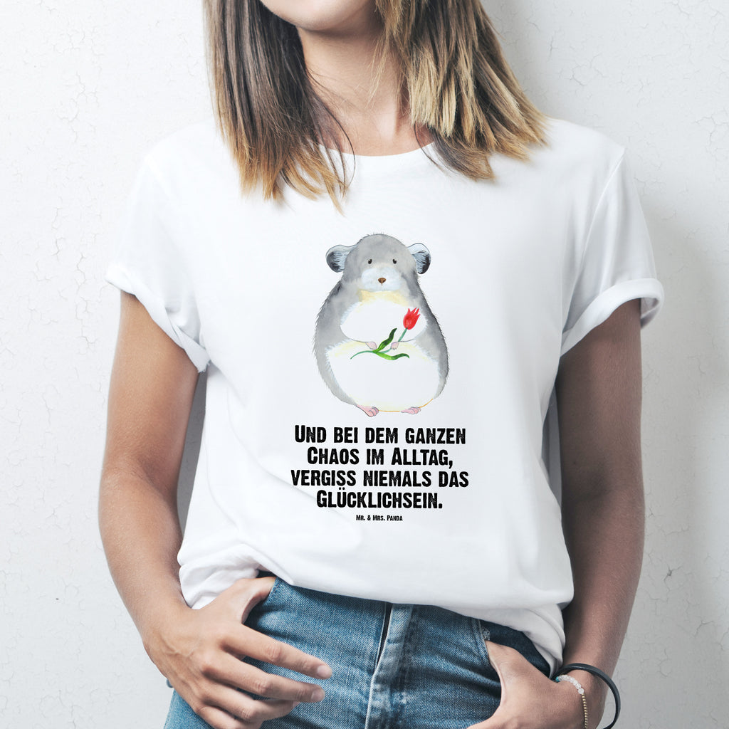 T-Shirt Standard Chinchilla Blume T-Shirt, Shirt, Tshirt, Lustiges T-Shirt, T-Shirt mit Spruch, Party, Junggesellenabschied, Jubiläum, Geburstag, Herrn, Damen, Männer, Frauen, Schlafshirt, Nachthemd, Sprüche, Tiermotive, Gute Laune, lustige Sprüche, Tiere, Chinchilla, Chinchillas, Liebeskummer, Kummer, Depressionen, traurig sein, Chaos, Glücklichsein, Büro, Büroalltag