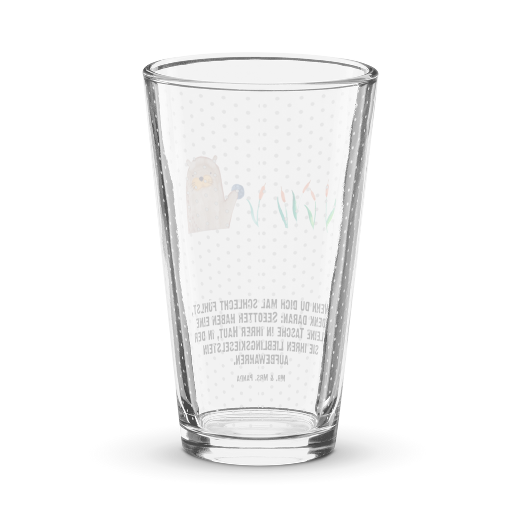 Premium Trinkglas Otter mit Stein Trinkglas, Glas, Pint Glas, Bierglas, Cocktail Glas, Wasserglas, Otter, Fischotter, Seeotter, Otter Seeotter See Otter