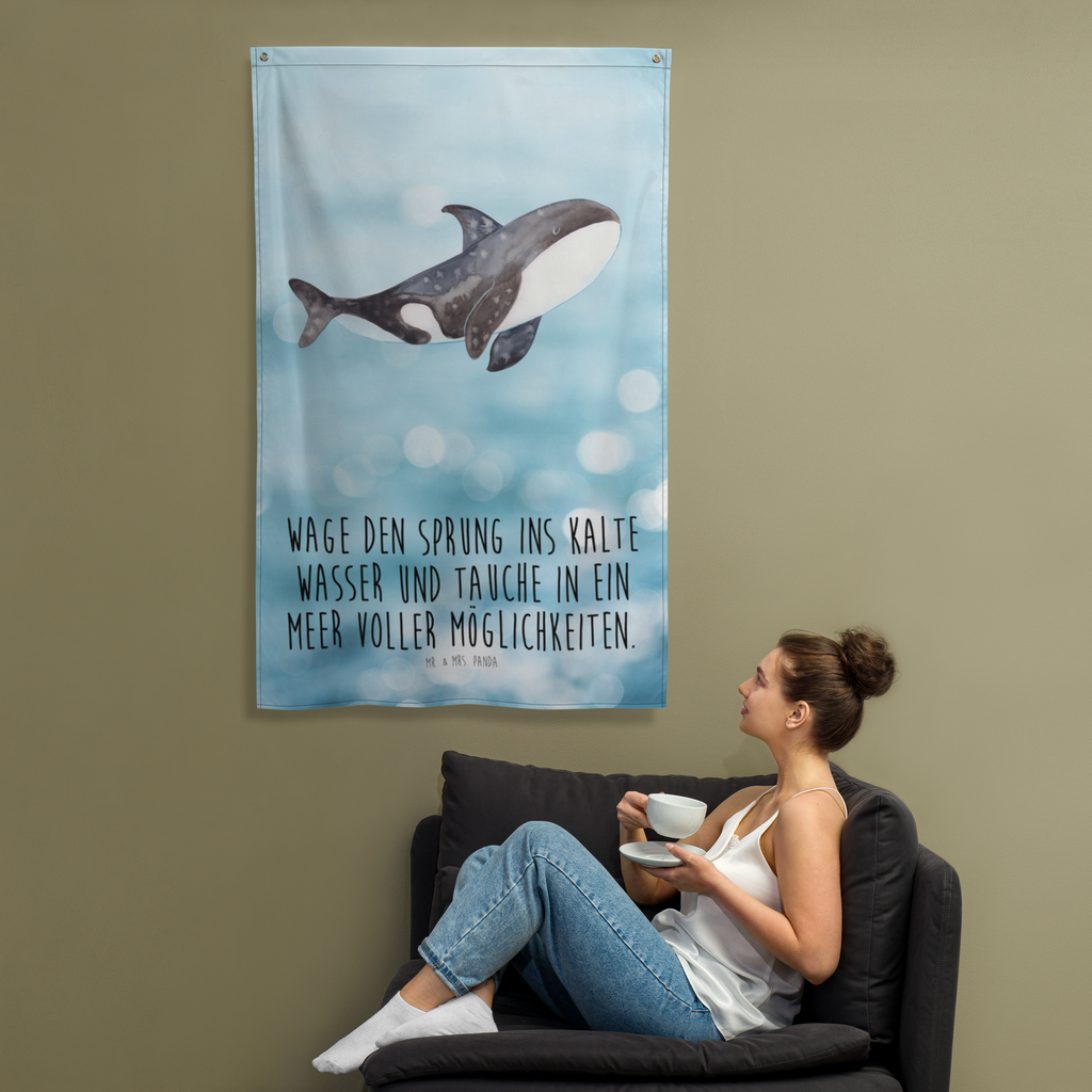 Wandteppich Orca Wandbehang, Dekoration, Boho, Wandteppich, Wandtuch, Wanddeko, Tapisserie, Tapestry, Wandbild, Textil-Kunst, Schmuck-Wandbehang, Wand Deko, Kinderzimmer, Kinderzimmer Wand, Kinderzimmer Deko, Kinderzimmer Wanddeko, Meerestiere, Meer, Urlaub, Orca, Orcas, Killerwal, Wal, Möglichkeiten, Büro, Arbeit, Motivation, Selbstliebe, Neustart, Startup