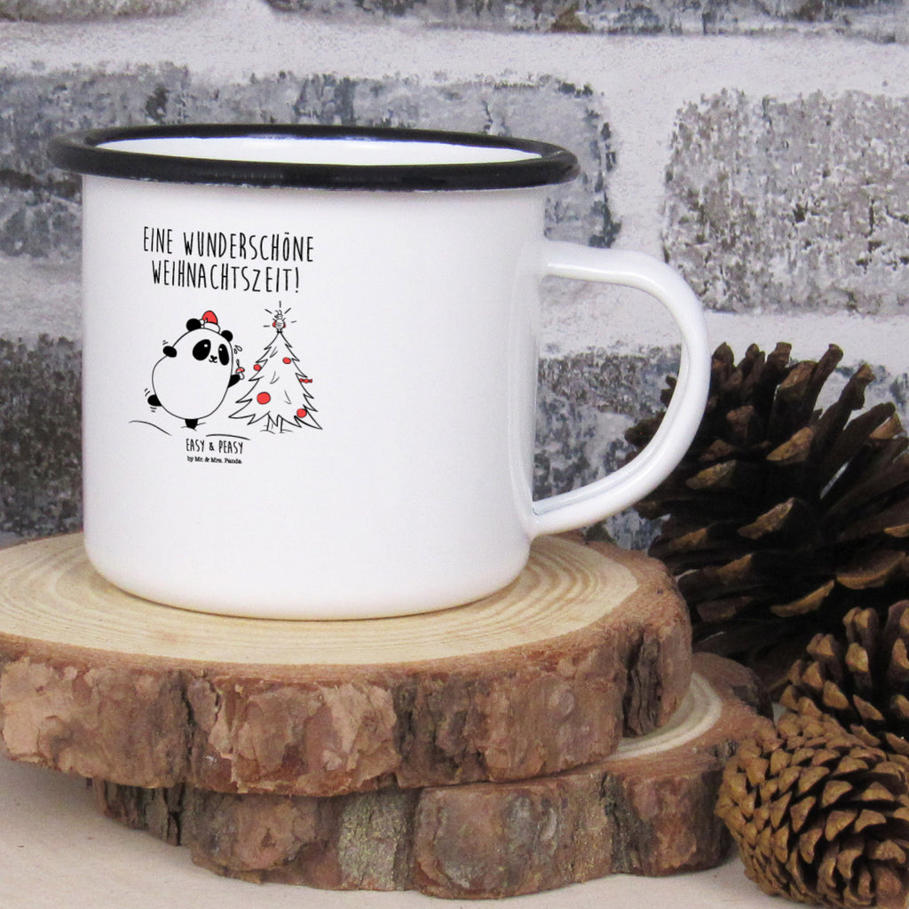 XL Emaille Tasse Panda Weihnachtszeit XL Emaille Tasse, Metalltasse, Kaffeetasse, Tasse, Becher, Kaffeebecher, Camping, Campingbecher, Tassendruck, Metall-Tasse, Deko-Becher, emailliert, Outdoor Tasse, Trinkbecher, bruchsicher, Emaille-Optik, Motivtasse, Outdoor Kaffeetasse