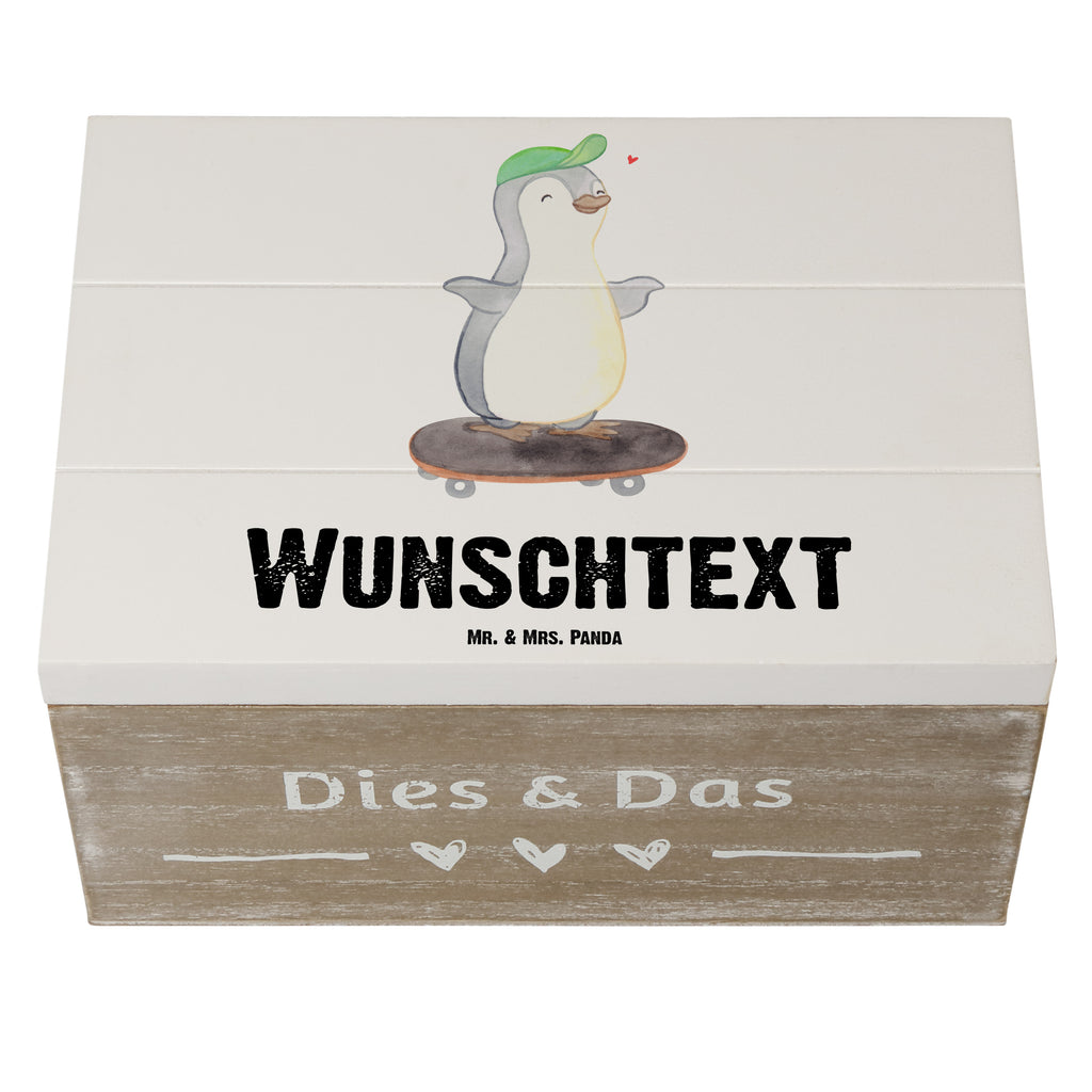 Personalisierte Holzkiste Pinguin Skateboarden Holzkiste mit Namen, Kiste mit Namen, Schatzkiste mit Namen, Truhe mit Namen, Schatulle mit Namen, Erinnerungsbox mit Namen, Erinnerungskiste, mit Namen, Dekokiste mit Namen, Aufbewahrungsbox mit Namen, Holzkiste Personalisiert, Kiste Personalisiert, Schatzkiste Personalisiert, Truhe Personalisiert, Schatulle Personalisiert, Erinnerungsbox Personalisiert, Erinnerungskiste Personalisiert, Dekokiste Personalisiert, Aufbewahrungsbox Personalisiert, Geschenkbox personalisiert, GEschenkdose personalisiert, Geschenk, Sport, Sportart, Hobby, Schenken, Danke, Dankeschön, Auszeichnung, Gewinn, Sportler, Skateboarden, Skateboard fahren, Skaten, Skateboard, Skateplatz