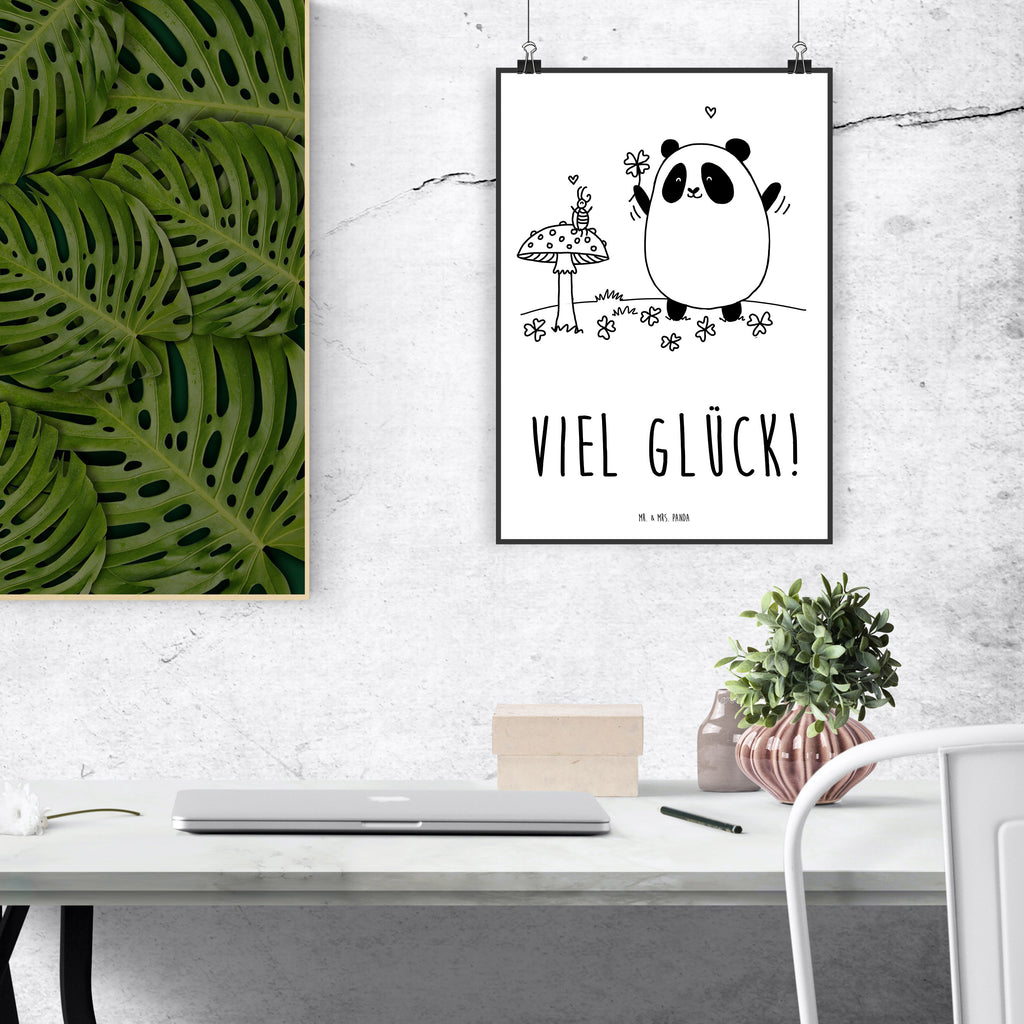 Poster Panda Glück Poster, Wandposter, Bild, Wanddeko, Küchenposter, Kinderposter, Wanddeko Bild, Raumdekoration, Wanddekoration, Handgemaltes Poster, Mr. & Mrs. Panda Poster, Designposter, Kunstdruck, Posterdruck