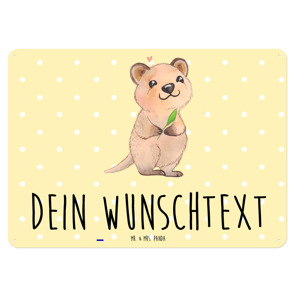 Personalisiertes Blechschild Quokka Happy Blechschild, Metallschild, Geschenk Schild, Schild, Magnet-Metall-Schild, Deko Schild, Wandschild, Wand-Dekoration, Türschild, Tiermotive, Gute Laune, lustige Sprüche, Tiere, Quokka, Verschieben, Aufschieberitis, Lustiger Spruch, Niedliches Tier, Dinge erledigen