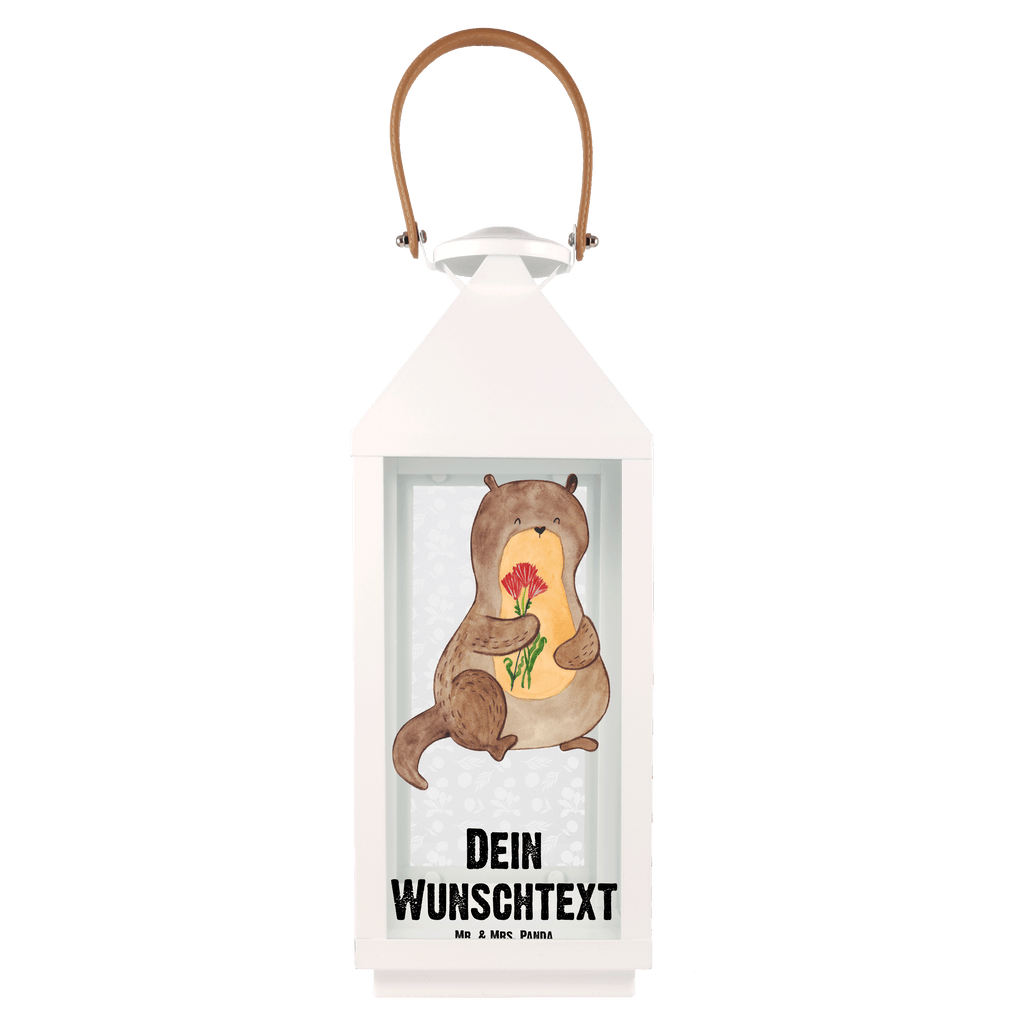 Personalisierte Deko Laterne Otter Blumenstrauß Gartenlampe, Gartenleuchte, Gartendekoration, Gartenlicht, Laterne kleine Laternen, XXL Laternen, Laterne groß, Otter, Fischotter, Seeotter, Otter Seeotter See Otter