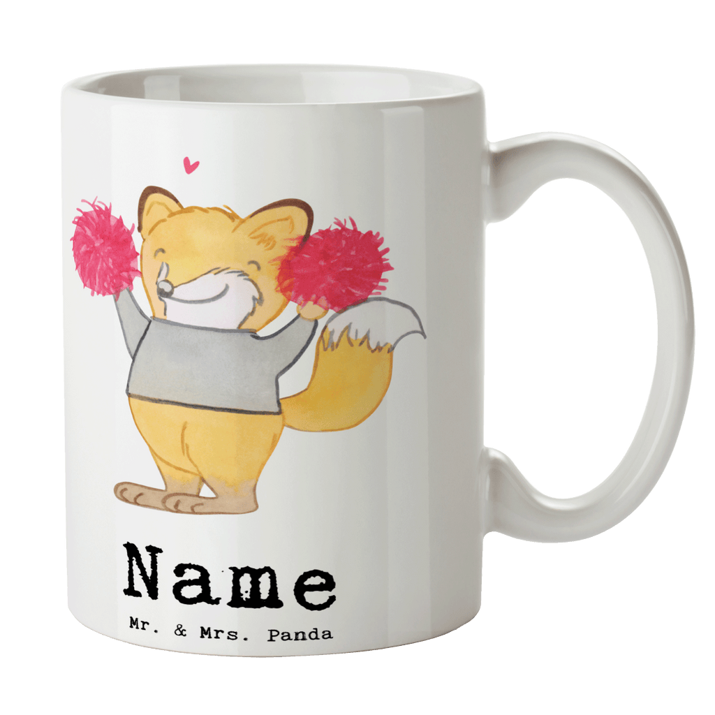 Personalisierte Tasse Fuchs Cheerleader Personalisierte Tasse, Namenstasse, Wunschname, Personalisiert, Tasse, Namen, Drucken, Tasse mit Namen, Geschenk, Sport, Sportart, Hobby, Schenken, Danke, Dankeschön, Auszeichnung, Gewinn, Sportler, Cheerleader, Cheerleading, Turnen, Turn Club, Turniere