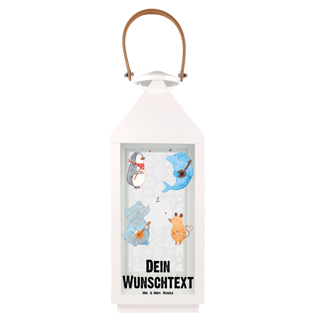 Personalisierte Deko Laterne Big Band Gartenlampe, Gartenleuchte, Gartendekoration, Gartenlicht, Laterne kleine Laternen, XXL Laternen, Laterne groß, Tiermotive, Gute Laune, lustige Sprüche, Tiere, Hund, Pinguin, Maus, Elefant, Delfin, Gitarre, Band, Triangel, Musikanten, Musik