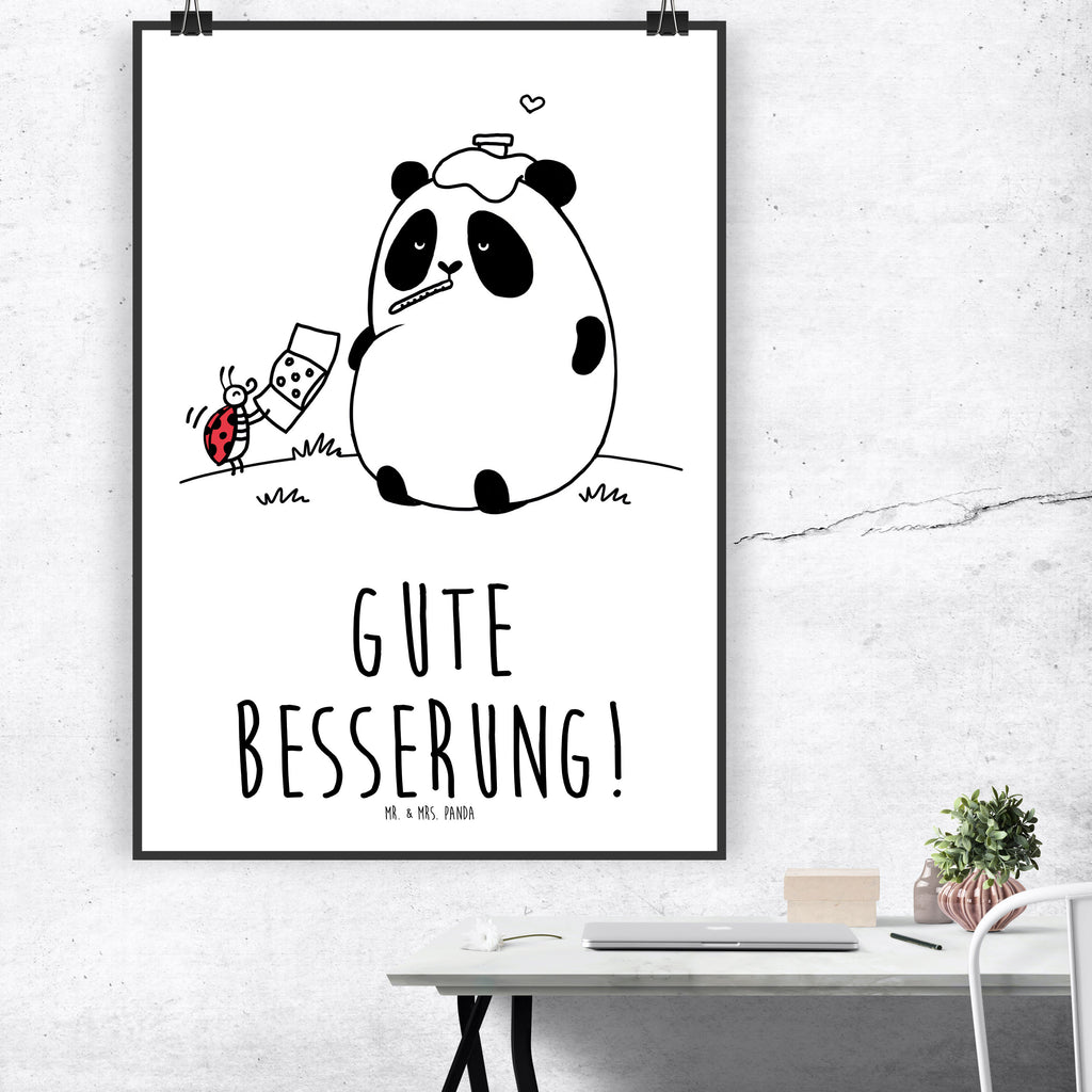 Poster Panda Gute Besserung Poster, Wandposter, Bild, Wanddeko, Küchenposter, Kinderposter, Wanddeko Bild, Raumdekoration, Wanddekoration, Handgemaltes Poster, Mr. & Mrs. Panda Poster, Designposter, Kunstdruck, Posterdruck