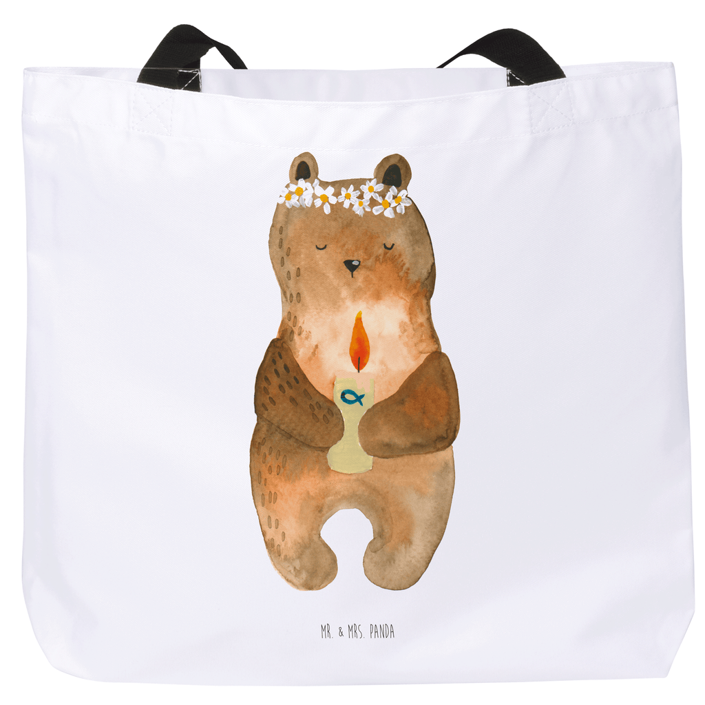 Shopper Bär Kommunion Beutel, Einkaufstasche, Tasche, Strandtasche, Einkaufsbeutel, Shopper, Schultasche, Freizeittasche, Tragebeutel, Schulbeutel, Alltagstasche, Bär, Teddy, Teddybär, Kommunion, Gottes Segen, Taufkerze, katholisch