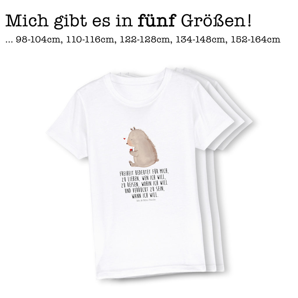 Organic Kinder T-Shirt Bär Marienkäfer Kinder T-Shirt, Kinder T-Shirt Mädchen, Kinder T-Shirt Jungen, Bär, Teddy, Teddybär, Marienkäfer, Liebe, Freiheit, Motivation, Das Leben ist schön