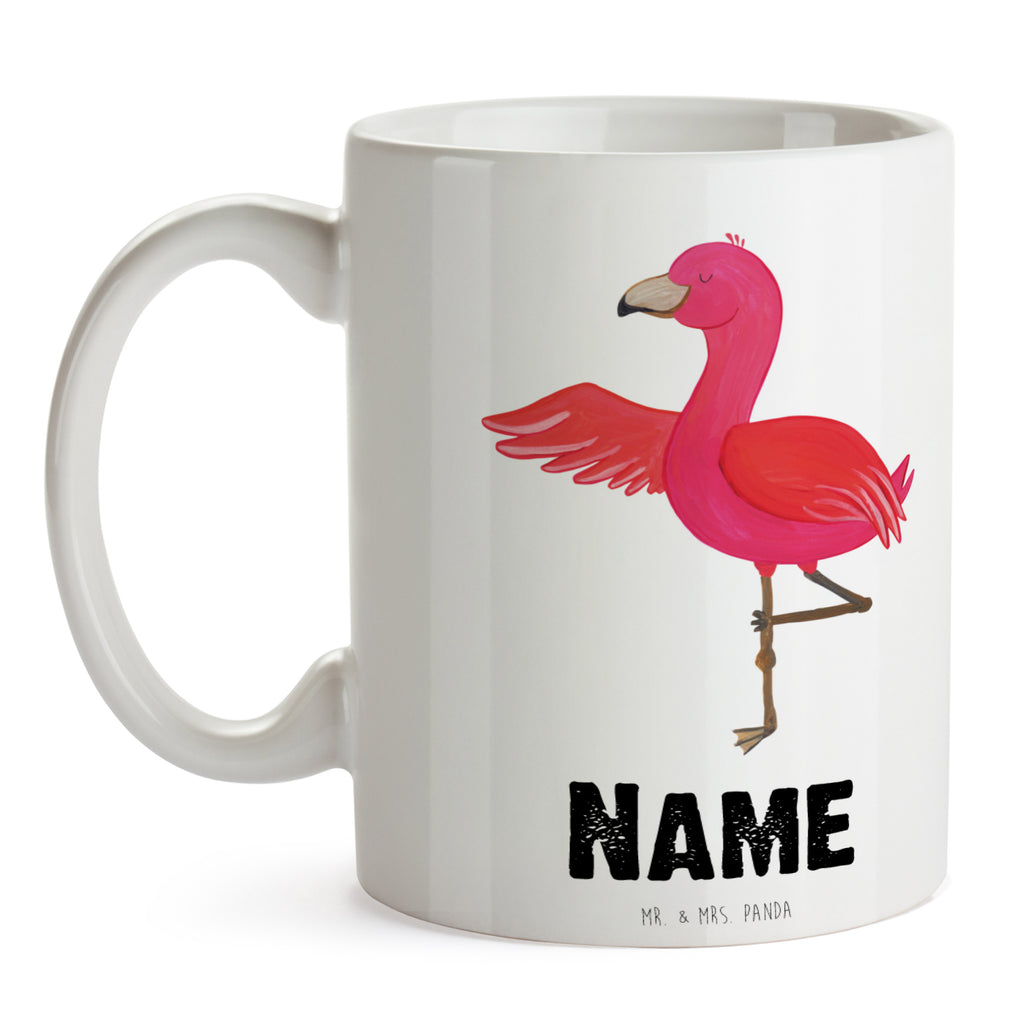 Personalisierte Tasse Flamingo Yoga Personalisierte Tasse, Namenstasse, Wunschname, Personalisiert, Tasse, Namen, Drucken, Tasse mit Namen, Flamingo, Vogel, Yoga, Namaste, Achtsamkeit, Yoga-Übung, Entspannung, Ärger, Aufregen, Tiefenentspannung